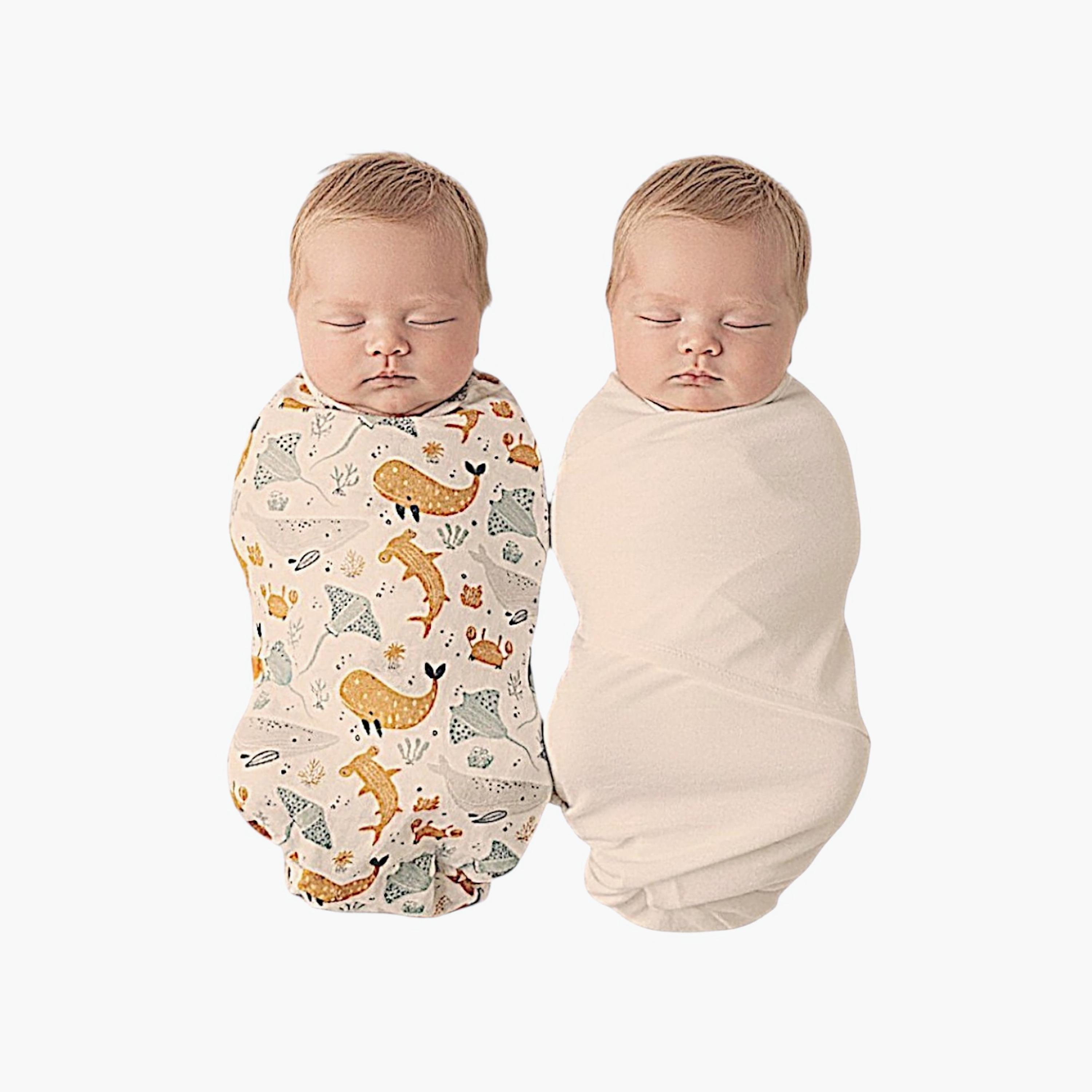 طقم أقمشة قماط فائقة النعومة موديل أندر ذا سي قطعتين من كيندر فالي-baby-nursery-blanketsandswaddles-receivingblankets-image-12