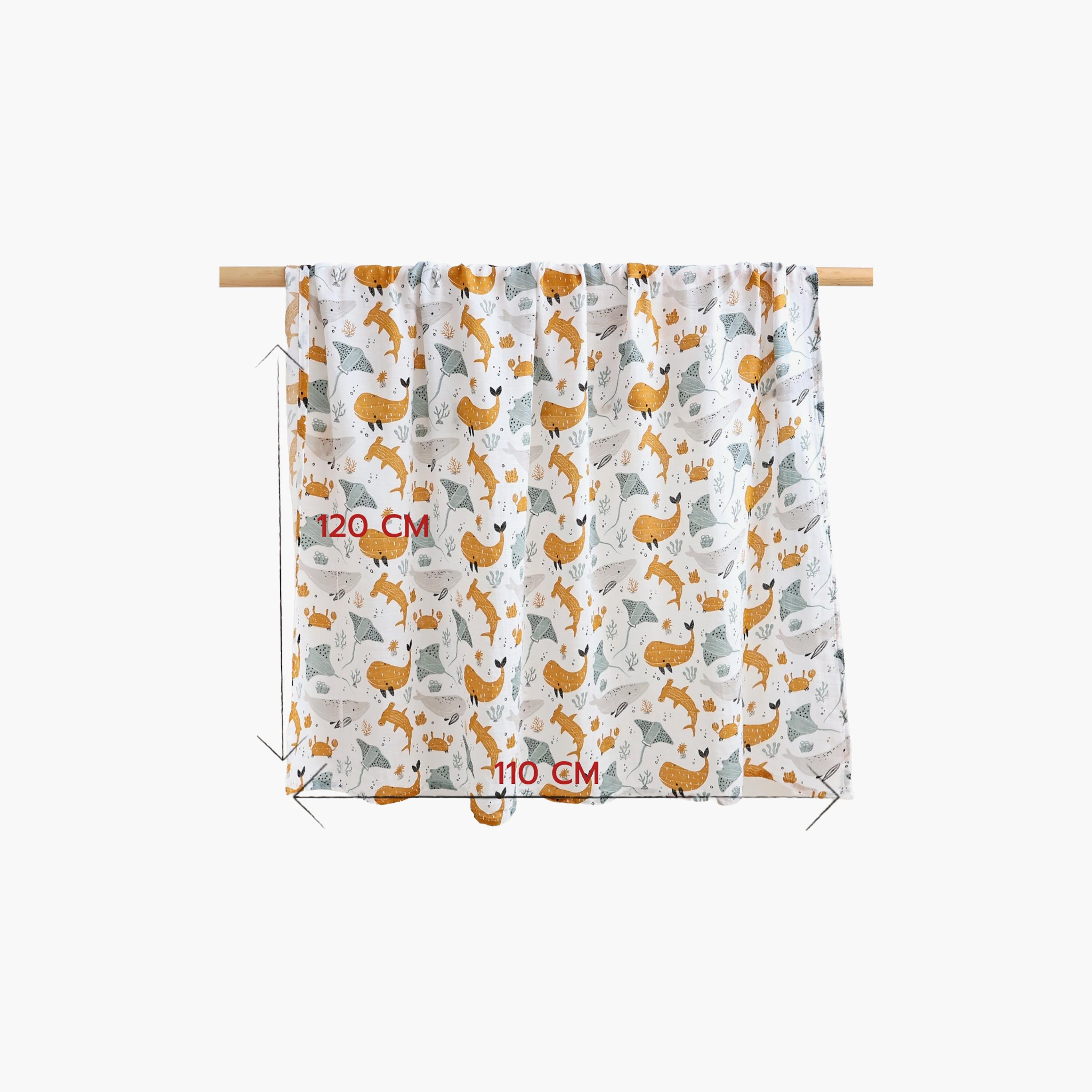 طقم أقمشة قماط فائقة النعومة موديل أندر ذا سي قطعتين من كيندر فالي-baby-nursery-blanketsandswaddles-receivingblankets-image-3