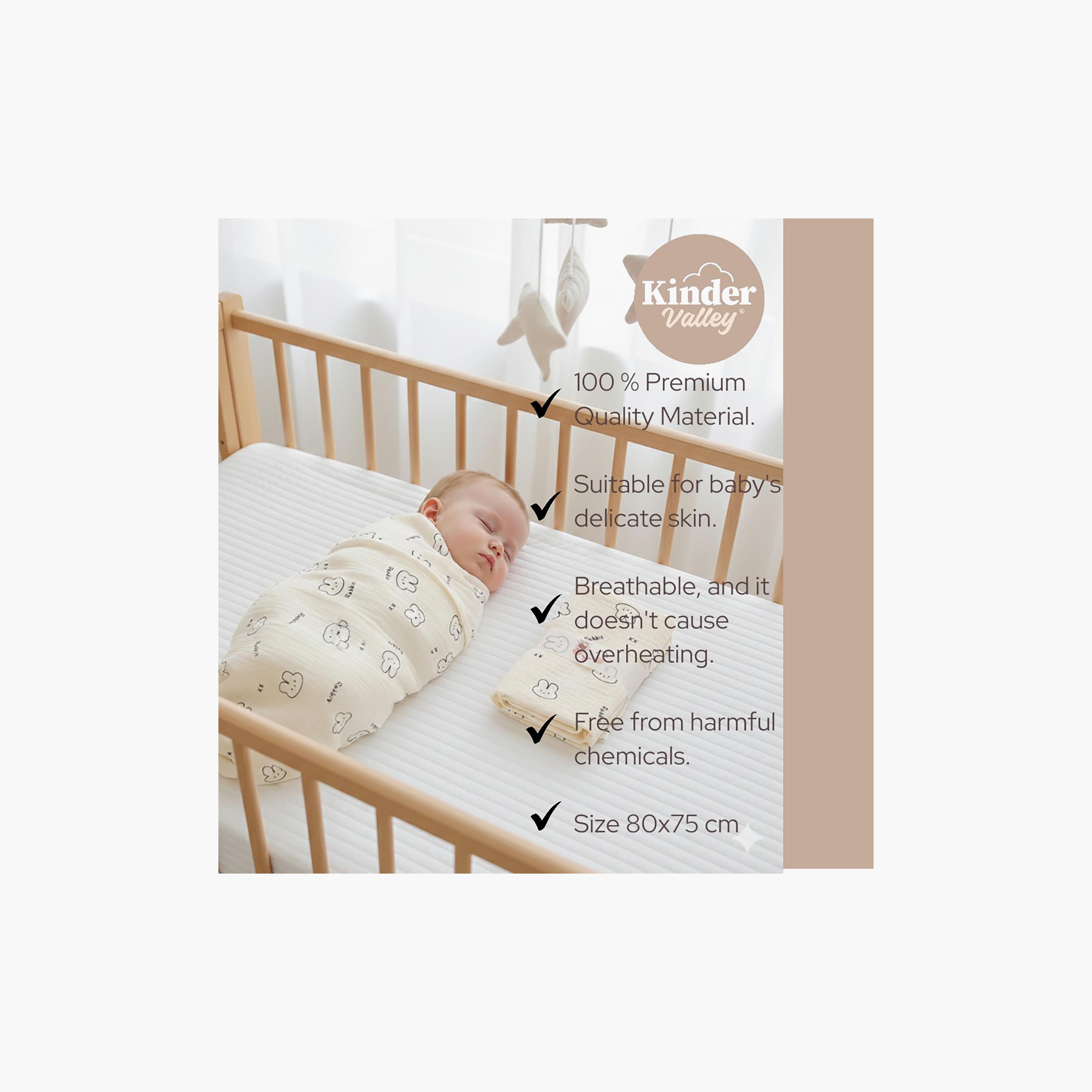 طقم منشفة مع غطاء رأس وقماط فائق التهوية من كيندر فالي-baby-bathandcare-towels-image-4