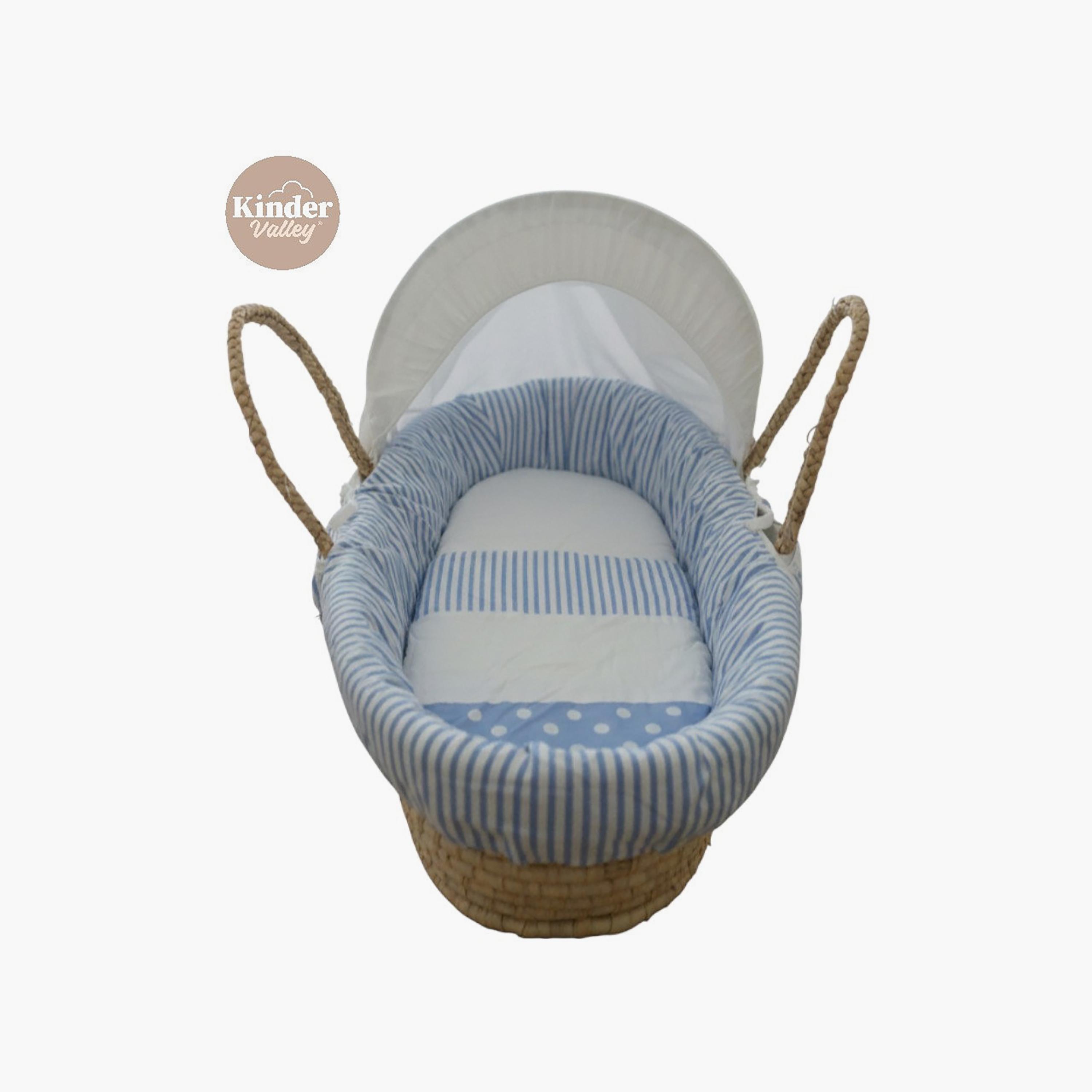 Kinder Valley Striped Moses Basket with Canopy-baby-nursery-furniture-mosesbaskets-image-5