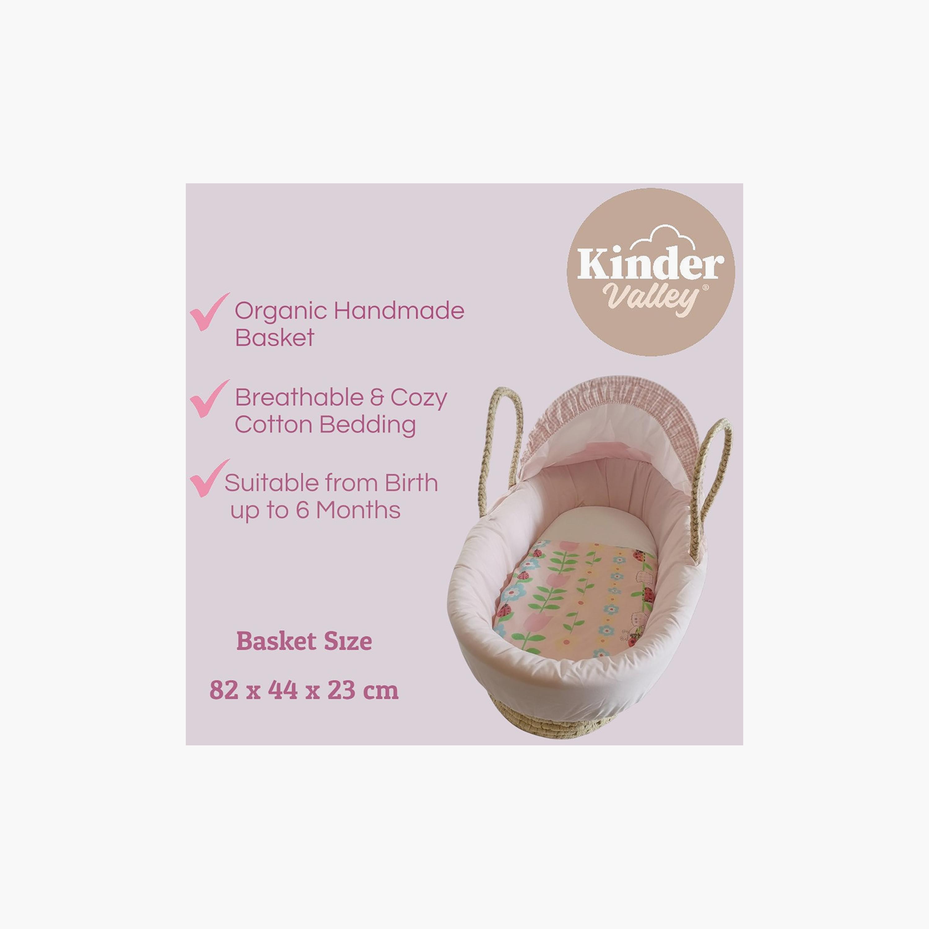 Kinder Valley Floral Moses Basket with Canopy-baby-nursery-furniture-mosesbaskets-image-4