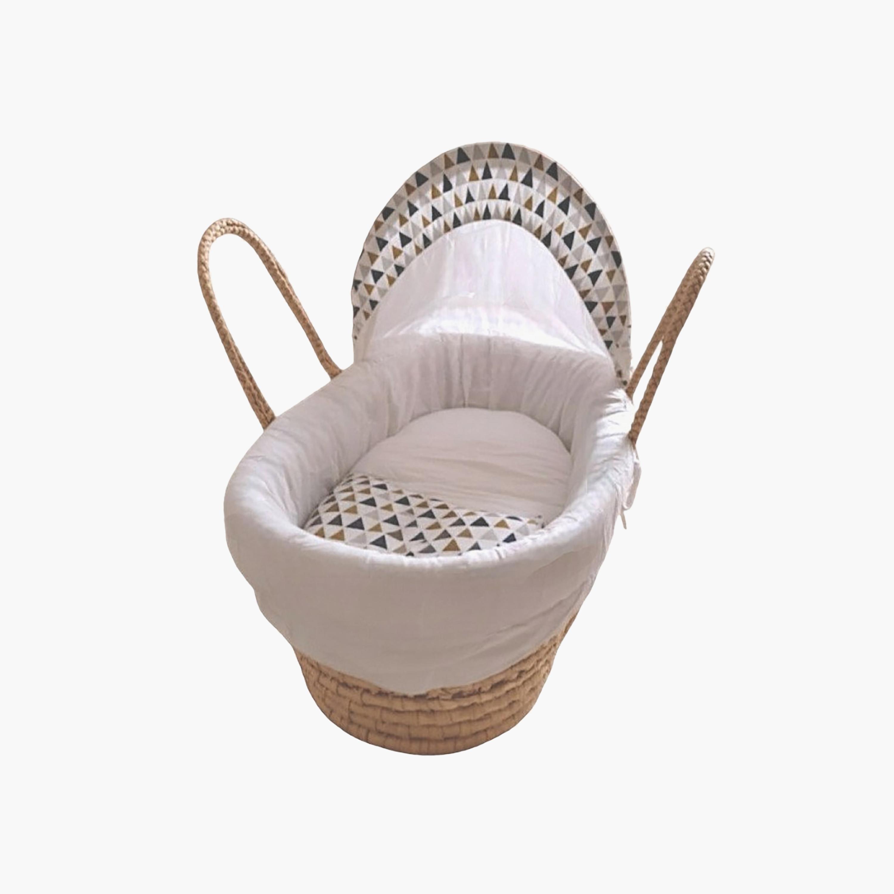 Kinder Valley Geometric Triangle Moses Basket with Canopy-baby-nursery-furniture-mosesbaskets-image-1