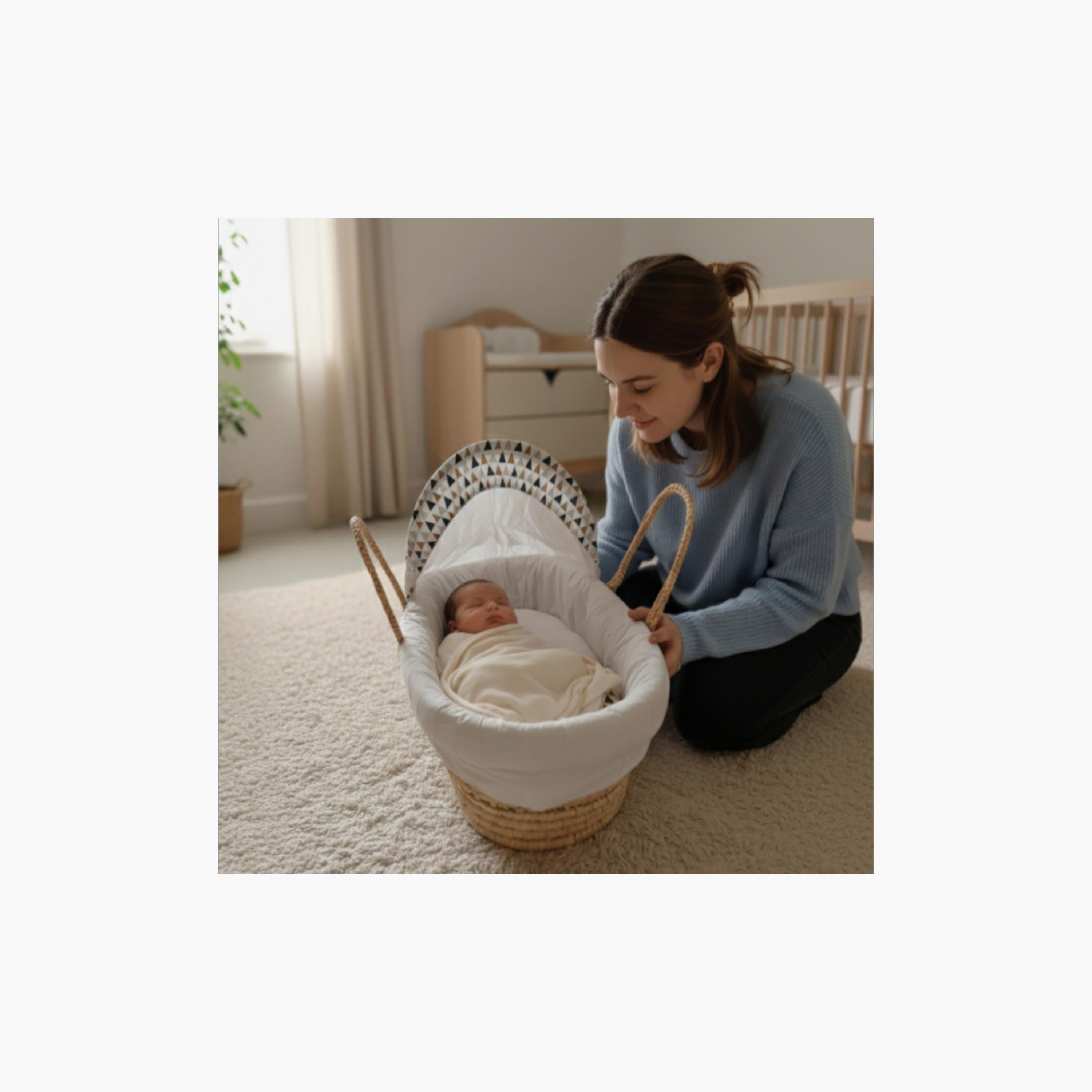 Kinder Valley Geometric Triangle Moses Basket with Canopy-baby-nursery-furniture-mosesbaskets-image-3