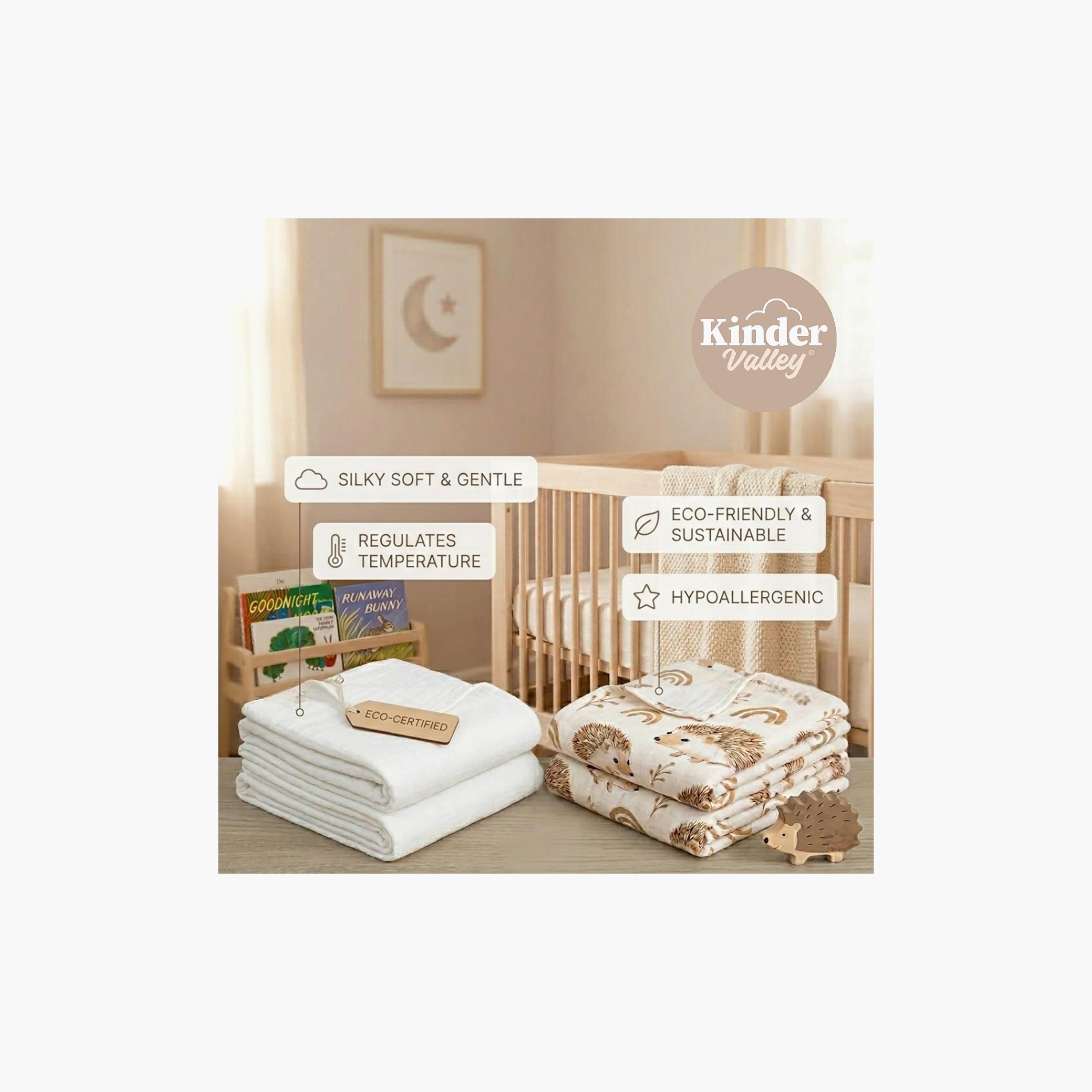 Kinder Valley 2-Piece Bamboo Cotton Swaddle Wraps-baby-nursery-blanketsandswaddles-receivingblankets-image-3