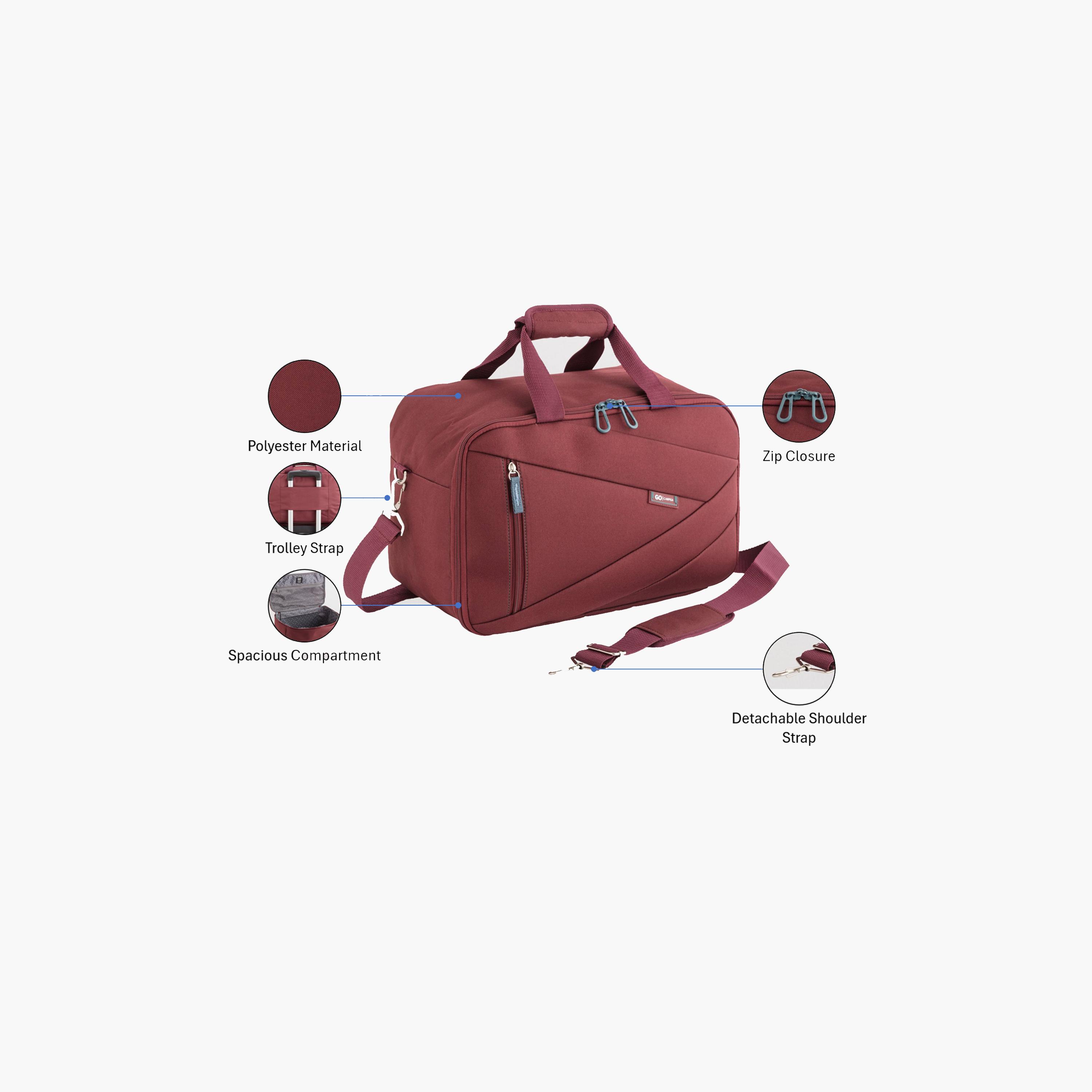 Carpisa Roadmate Go Fw Plain Double Handle Duffel Bag with Zipper and Detachable Strap | 40 X 25 X 20 CM-women-bagsandwallets-handbags-image-3