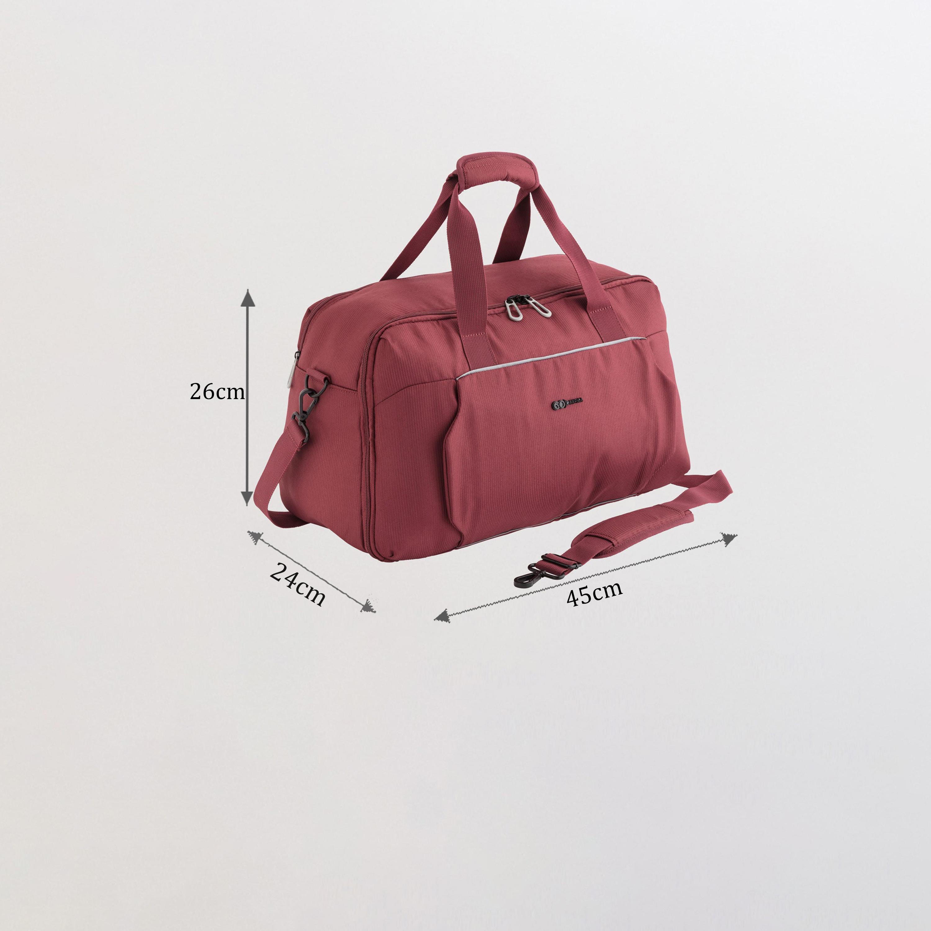 كابريسا - شنطة سفر لايت آند جو سادة بمقبضين وسحاب وحزام قابل للفصل | 45 × 26 × 24 سم-women-bagsandwallets-handbags-image-2