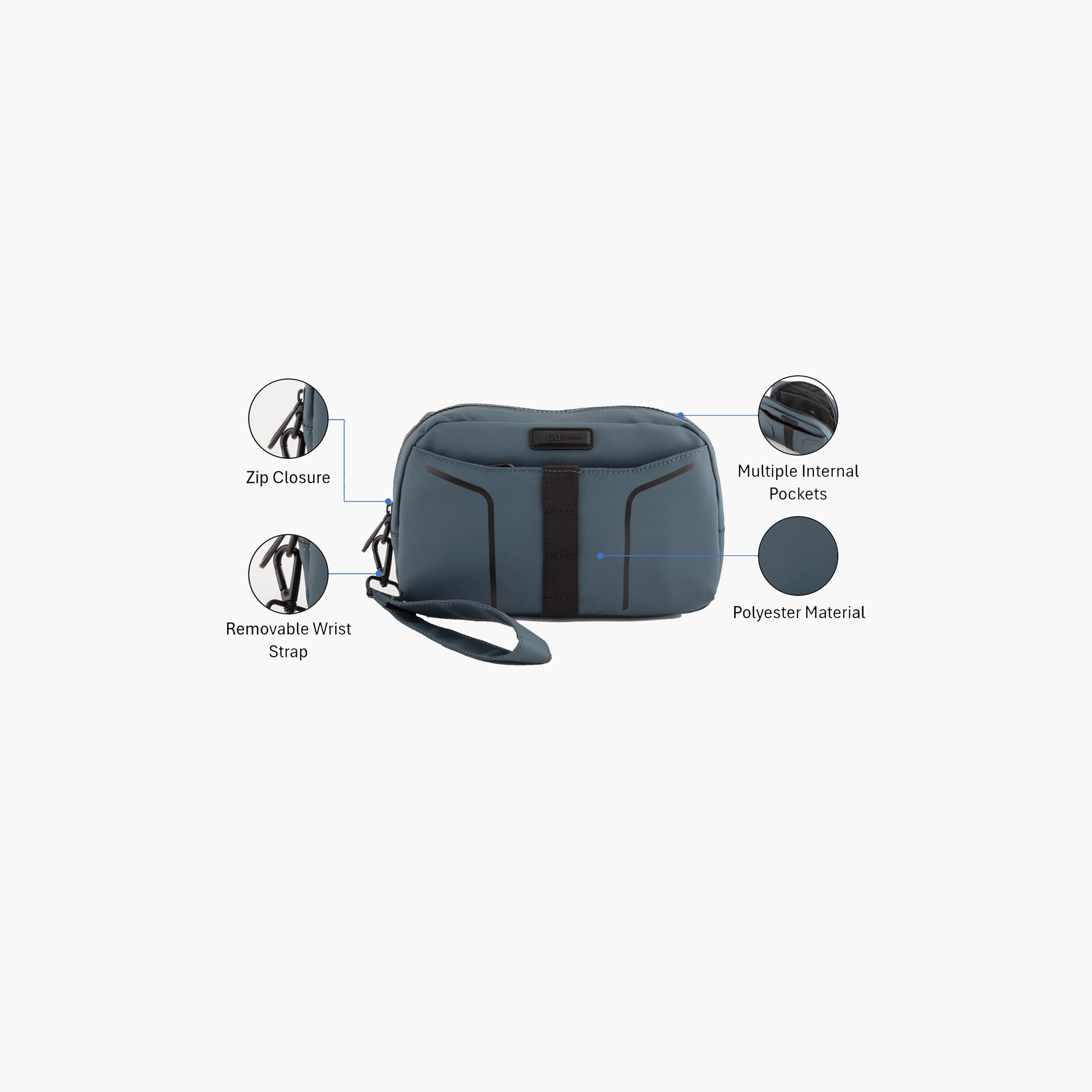 Carpisa Urban Move Go Plain Wristlet Pouch with Zipper | 23 X 14.5 X 6 CM-men-bags-image-3