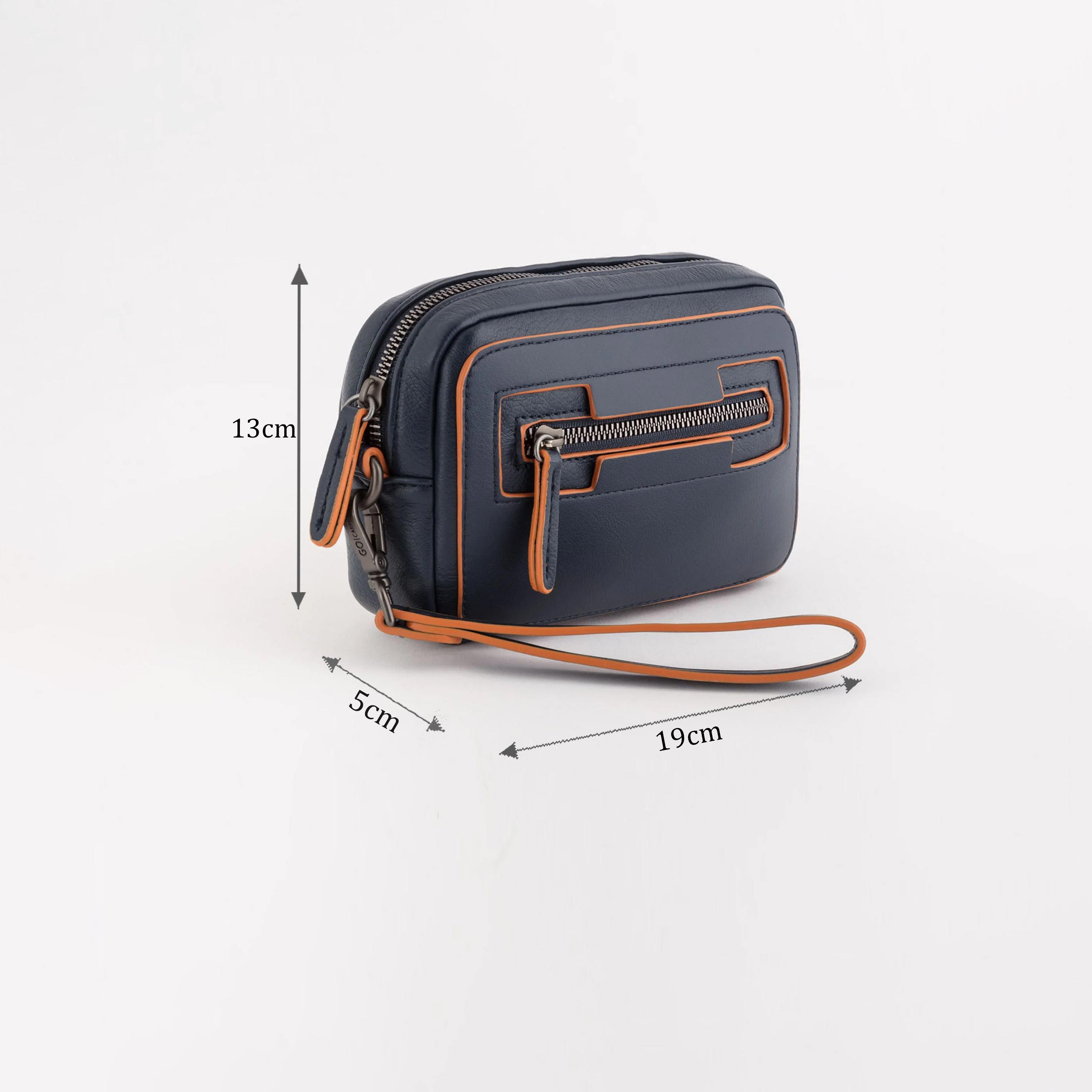 كابريسا - شنطة يد صغيرة ميت برو بتصميم ألوان متداخلة وسحاب | 19 × 13 × 5 سم-men-bags-image-2