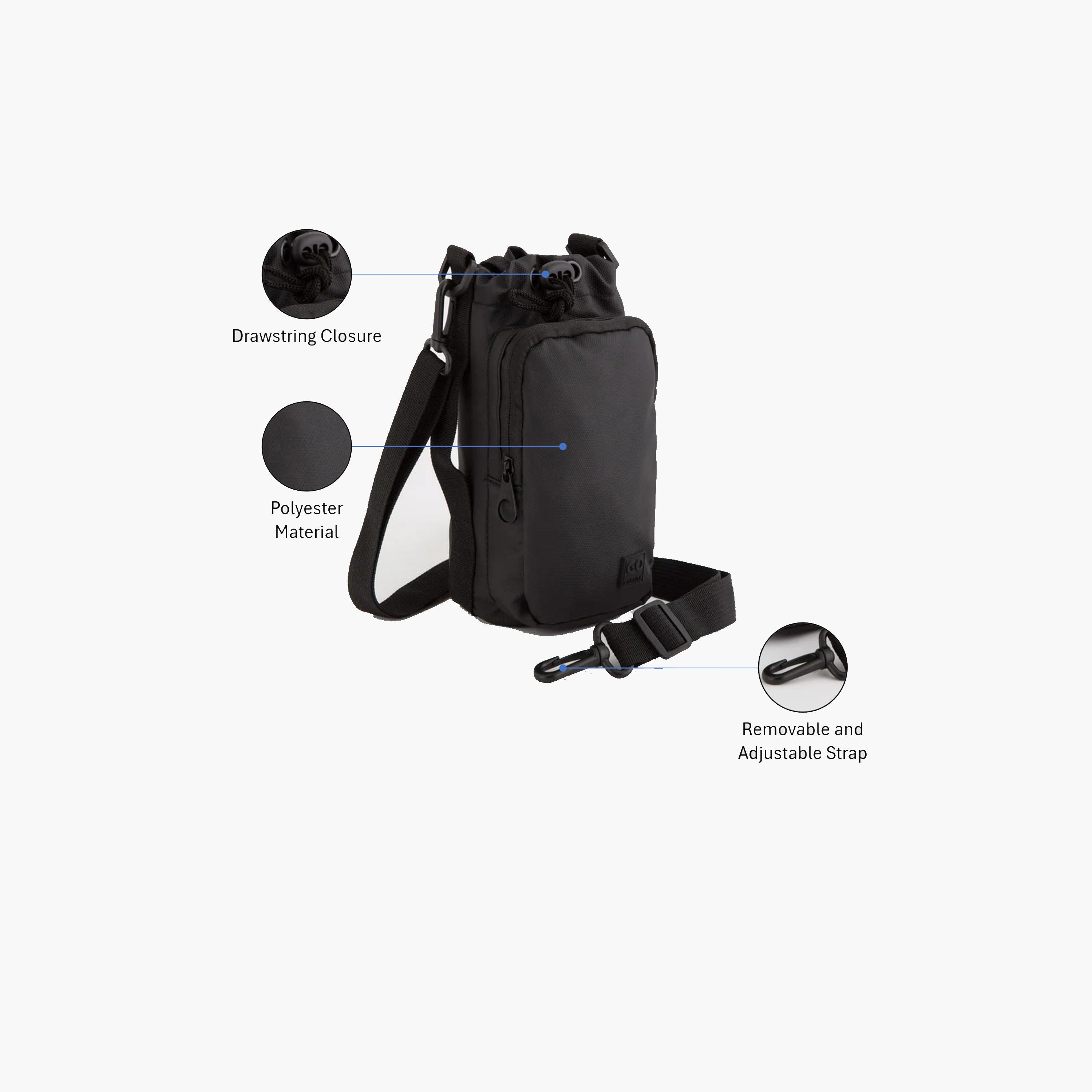 Carpisa Travel Thermal Plain Sling Bag with Drawstring and Detachable Strap | 10 X 21 X 9 CM-men-bags-image-3