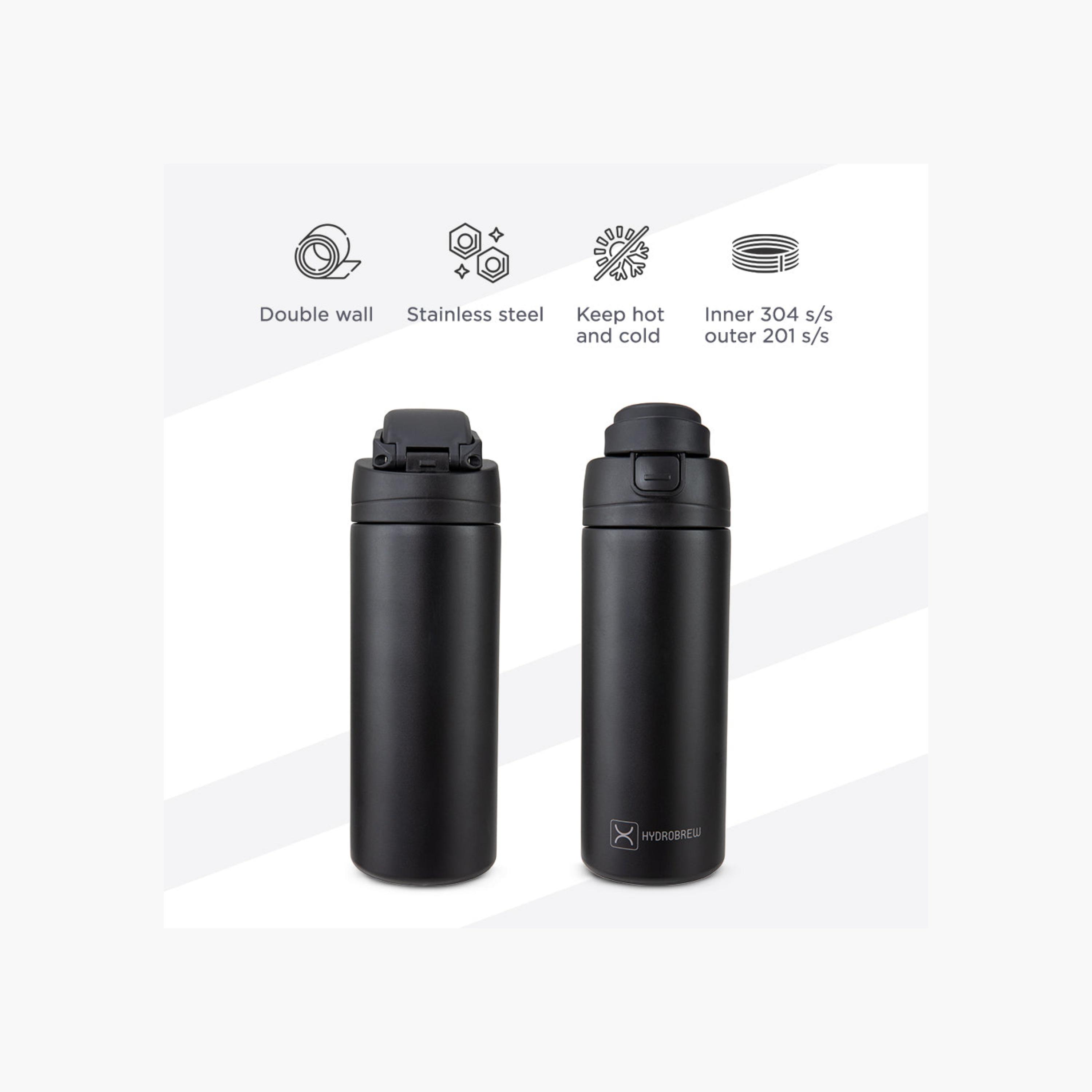 Hydrobrew Solid Stainless Steel Water Bottle with Spout and Flip Lid - 720 ml-school-waterbottles-image-4