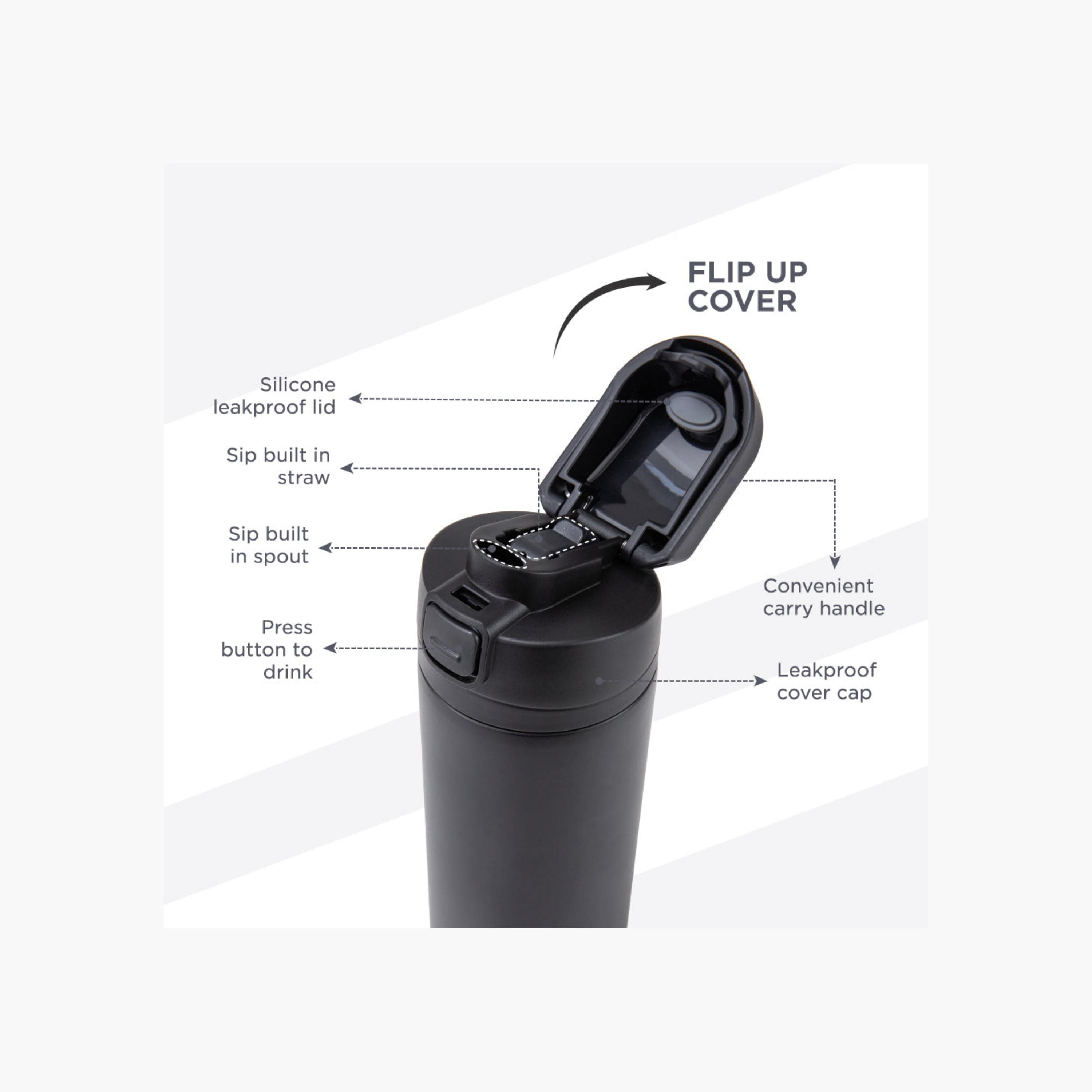 Hydrobrew Solid Stainless Steel Water Bottle with Spout and Flip Lid - 720 ml-school-waterbottles-image-5