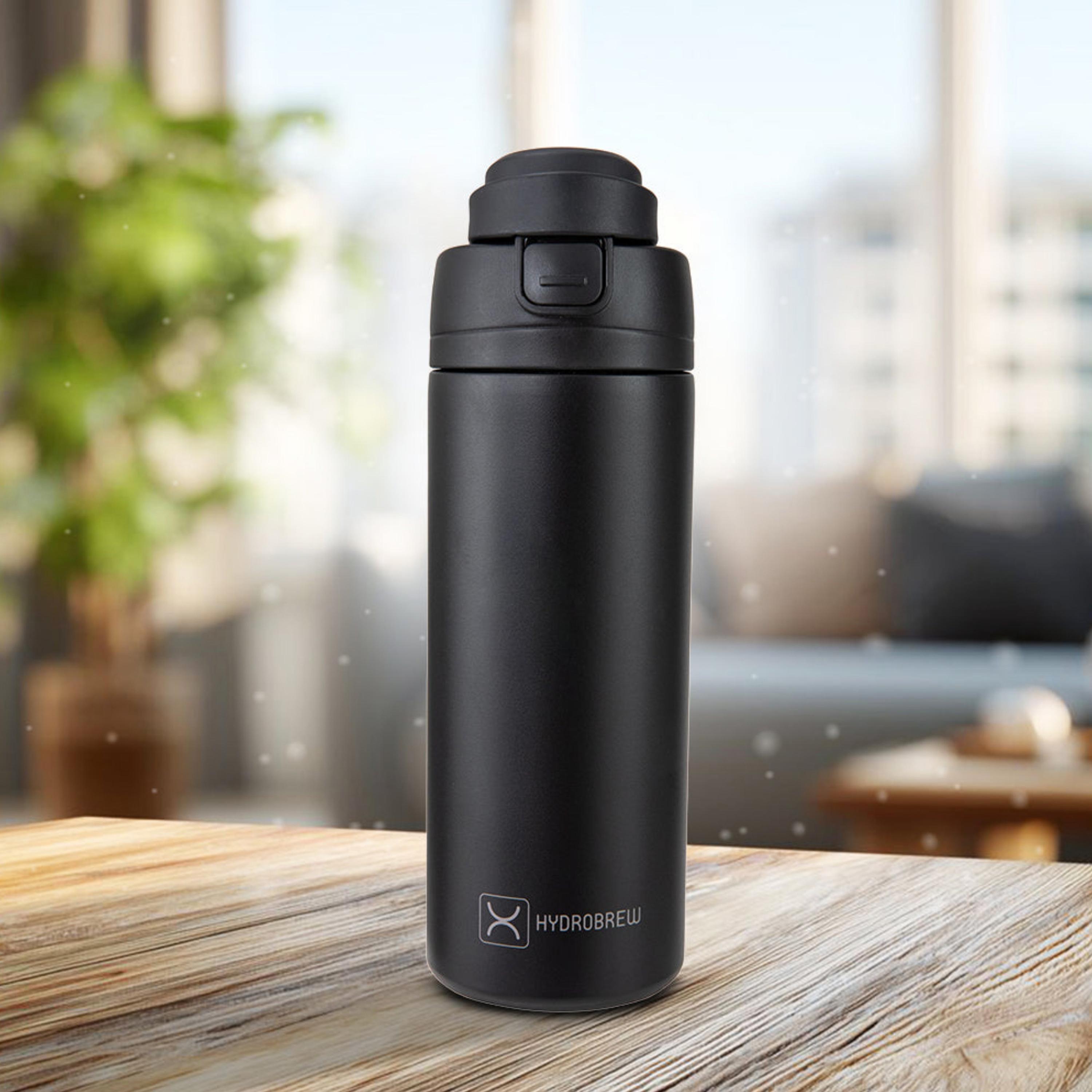 Hydrobrew Solid Stainless Steel Water Bottle with Spout and Flip Lid - 720 ml-school-waterbottles-image-2