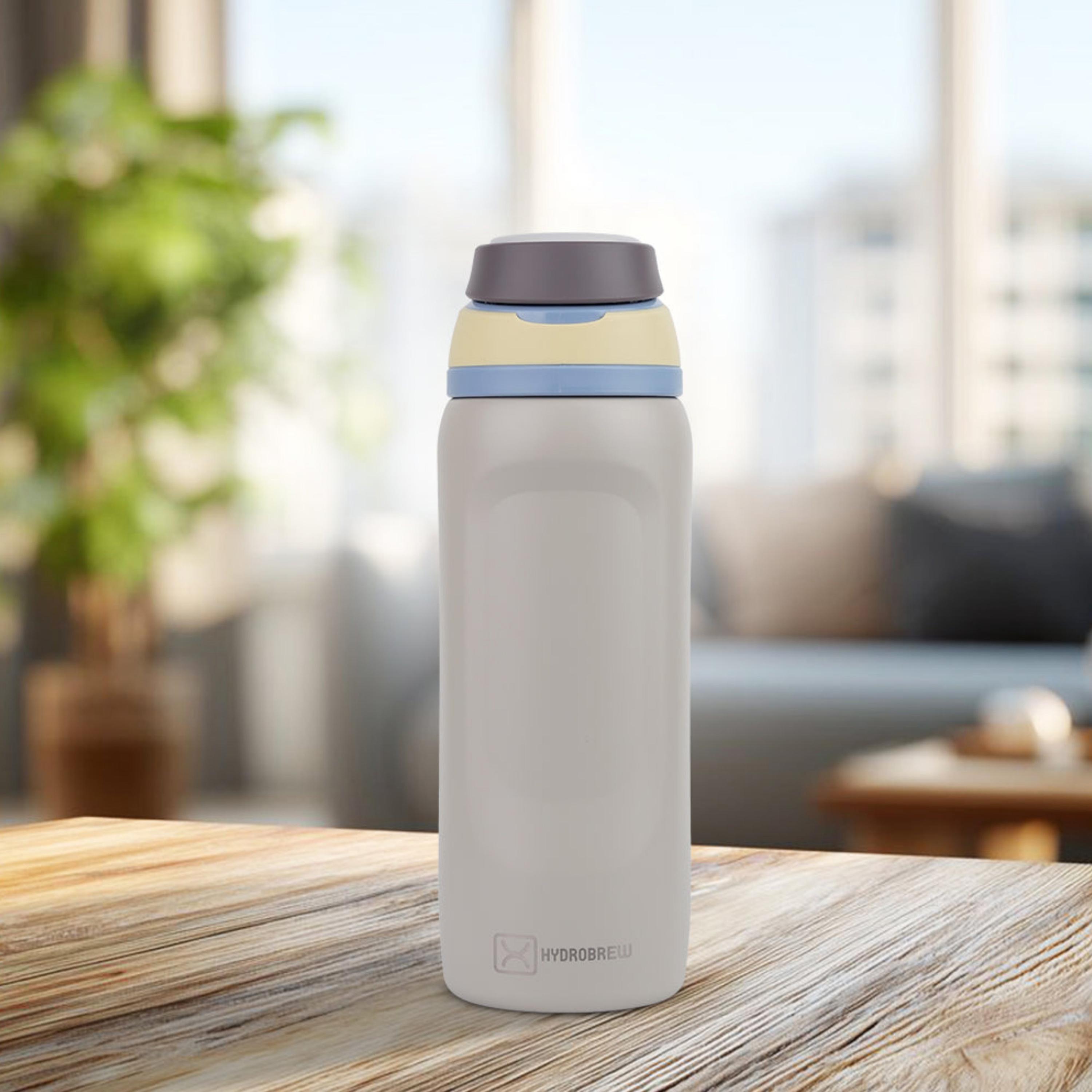 Hydrobrew Solid Stainless Steel Water Bottle with Spout and Flip Lid - 1000 ml-school-waterbottles-image-2