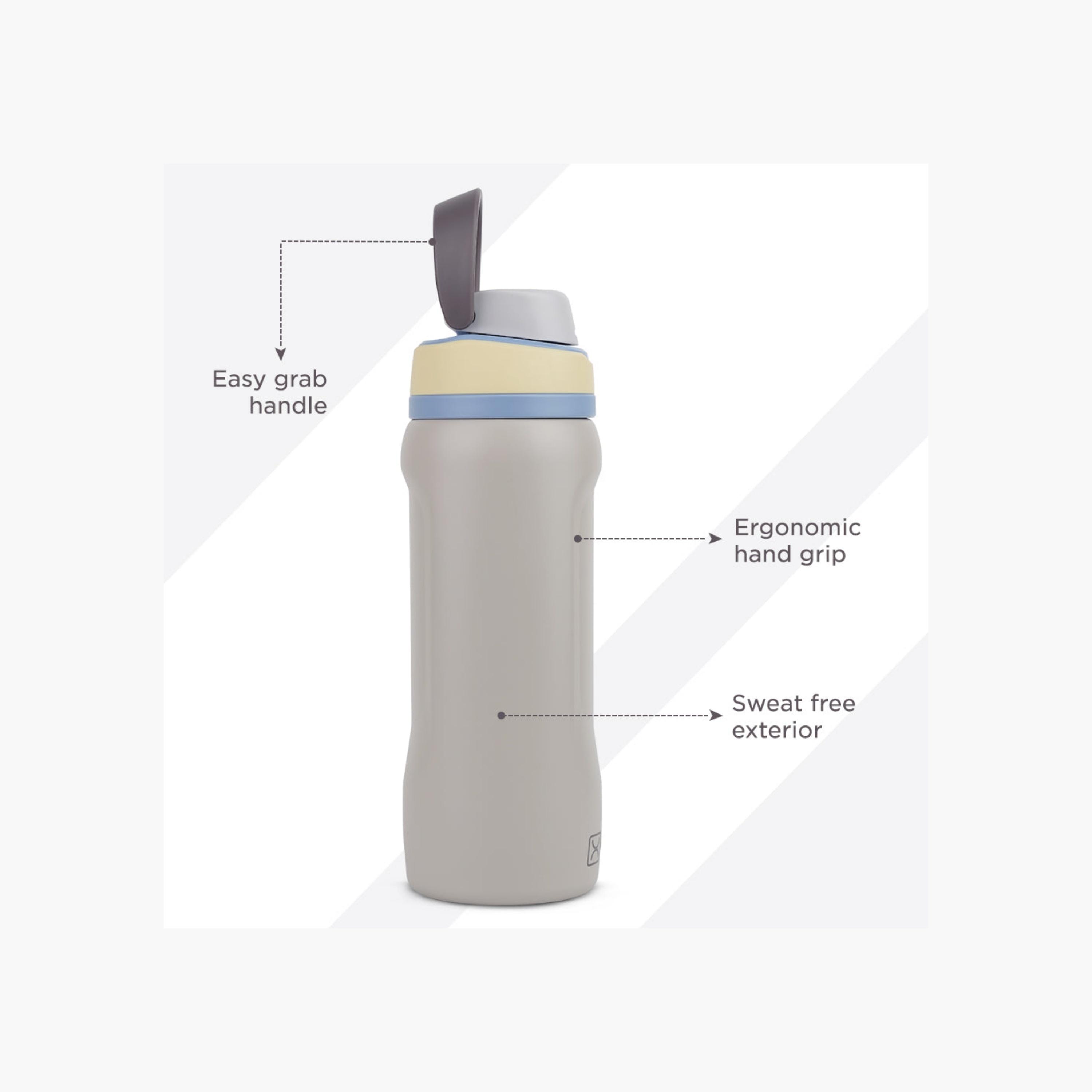 Hydrobrew Solid Stainless Steel Water Bottle with Spout and Flip Lid - 1000 ml-school-waterbottles-image-3