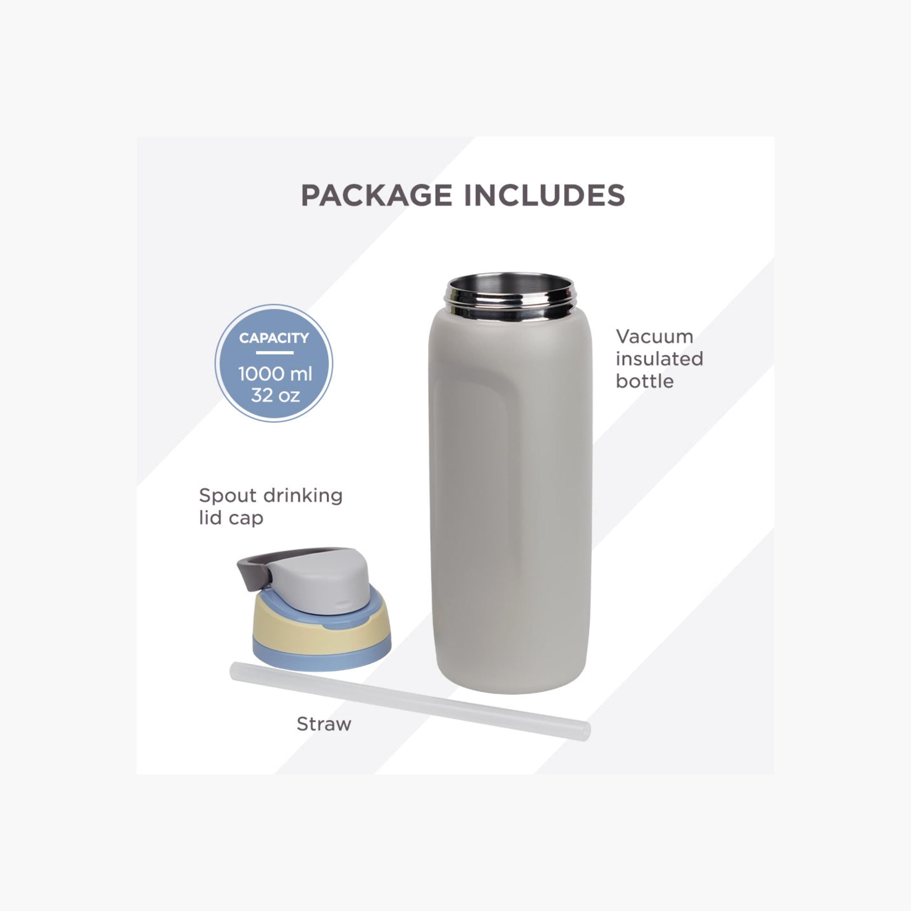Hydrobrew Solid Stainless Steel Water Bottle with Spout and Flip Lid - 1000 ml-school-waterbottles-image-5