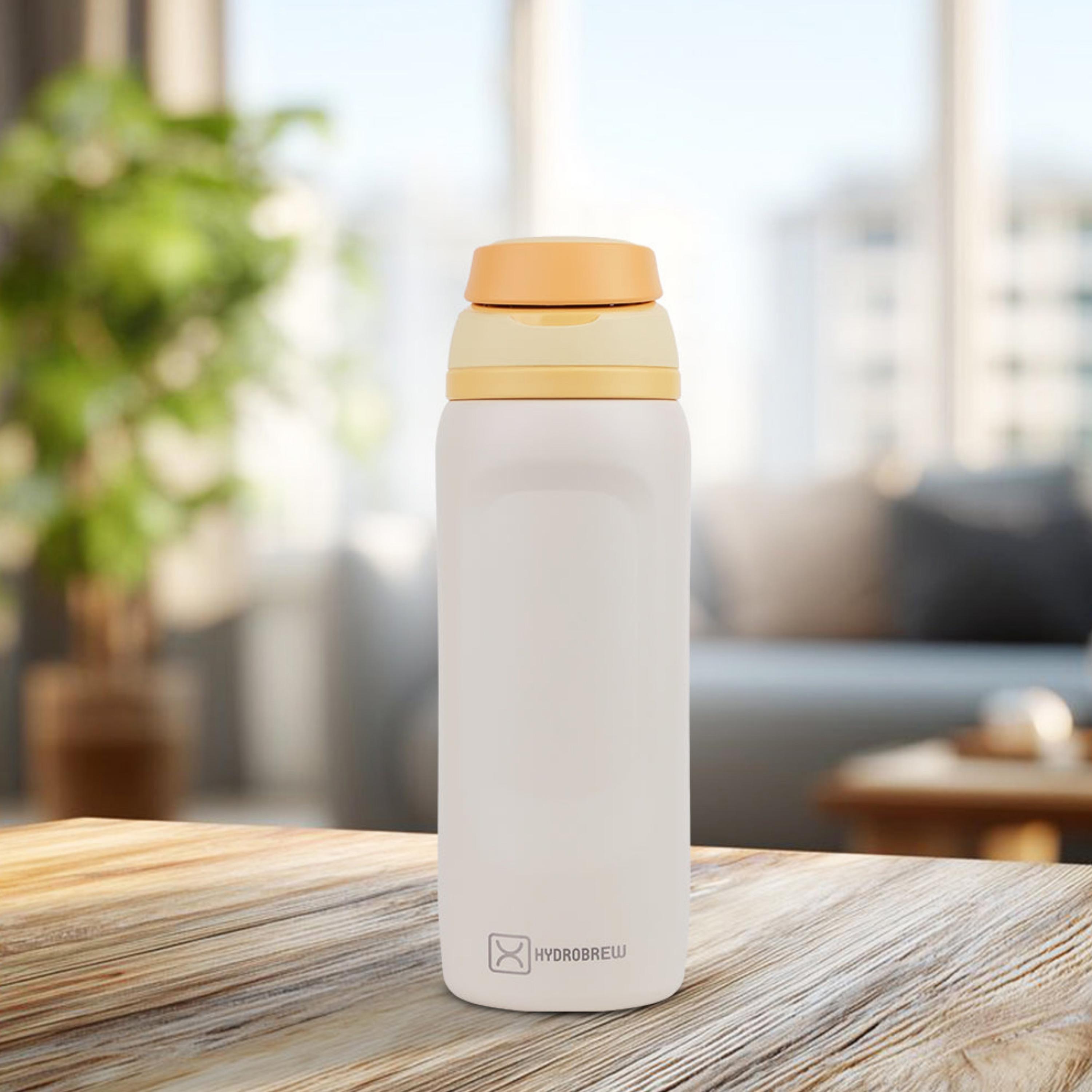 Hydrobrew Solid Stainless Steel Water Bottle with Spout and Flip Lid - 1000 ml-school-waterbottles-image-2