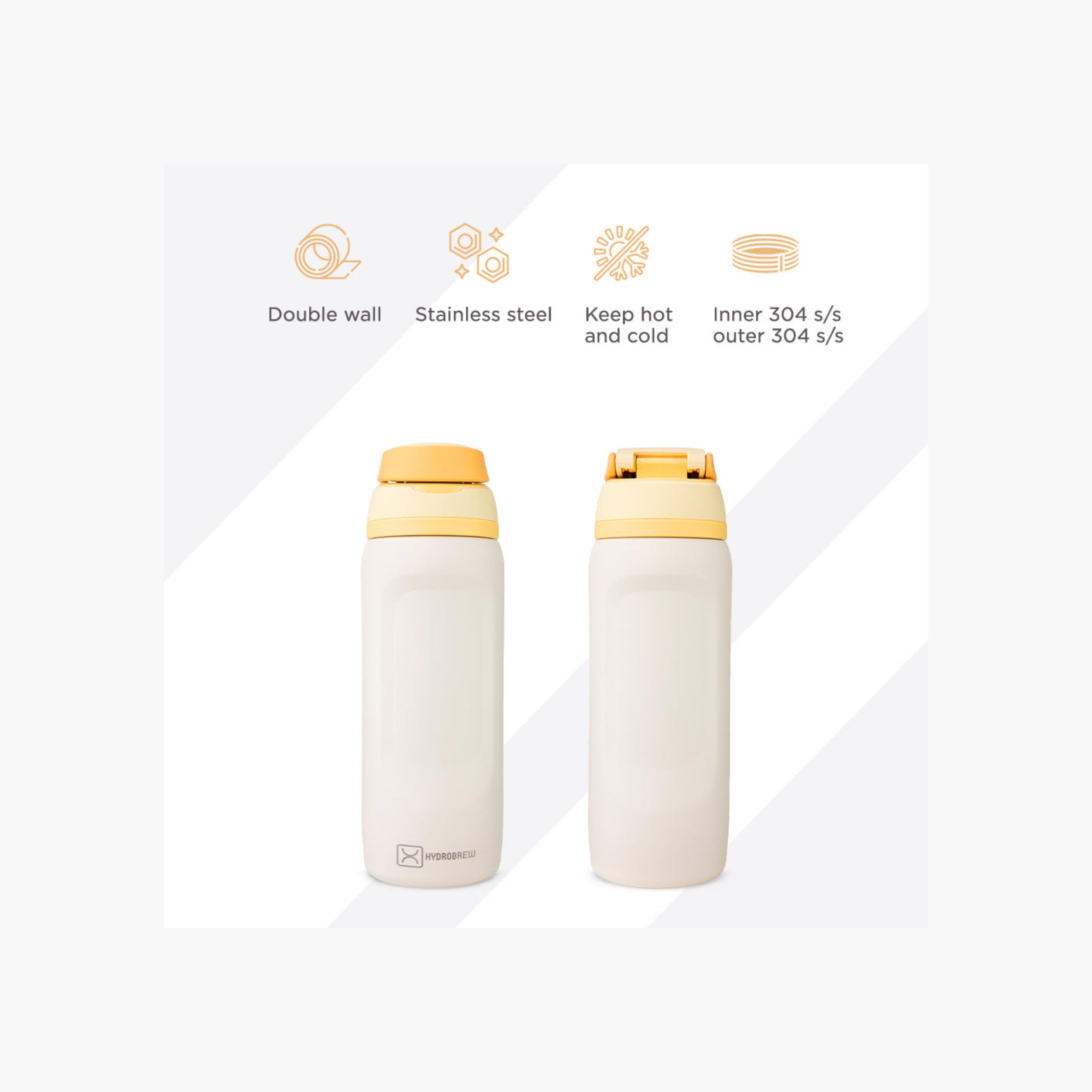 Hydrobrew Solid Stainless Steel Water Bottle with Spout and Flip Lid - 1000 ml-school-waterbottles-image-5