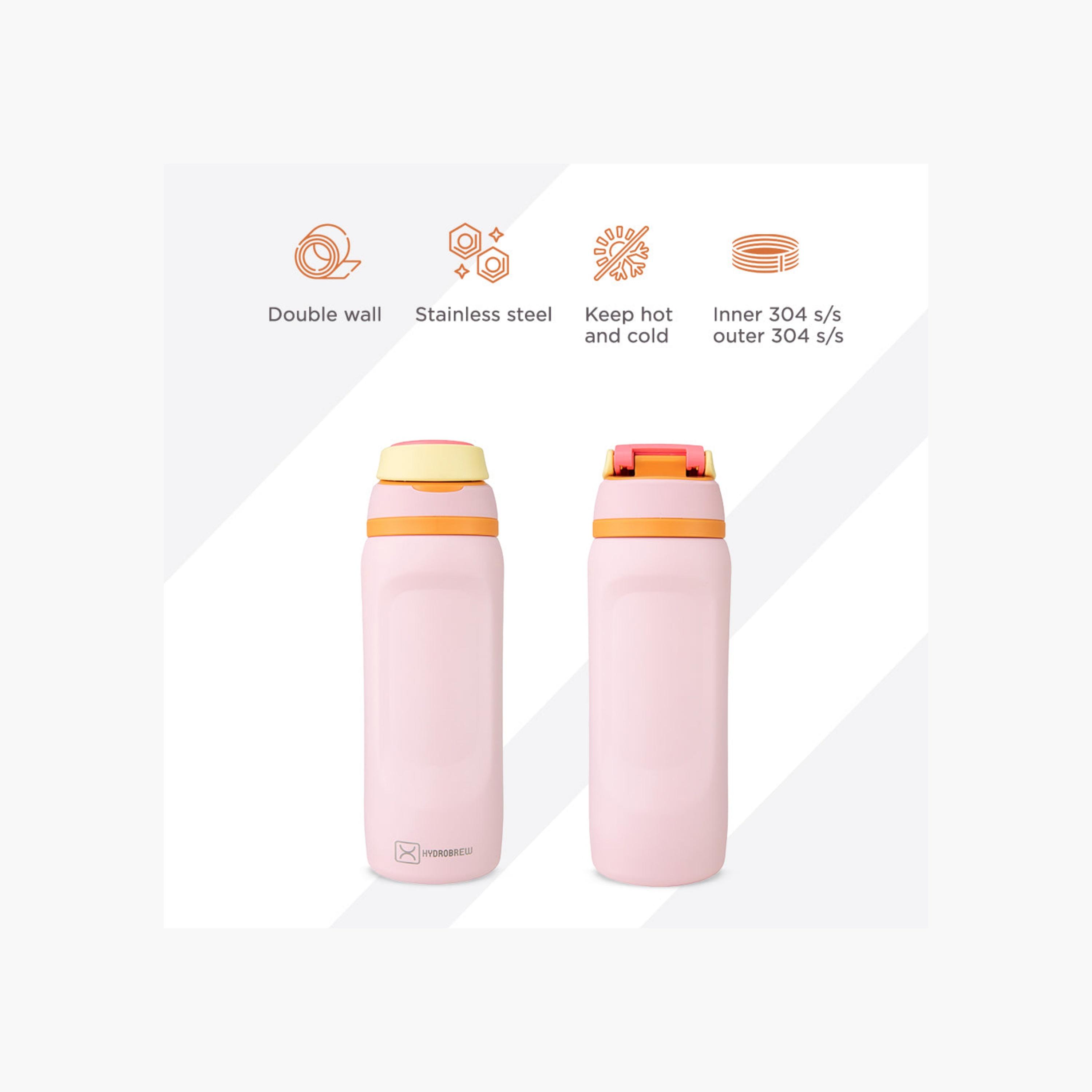 Hydrobrew Solid Stainless Steel Water Bottle with Spout and Flip Lid - 1000 ml-school-waterbottles-image-2