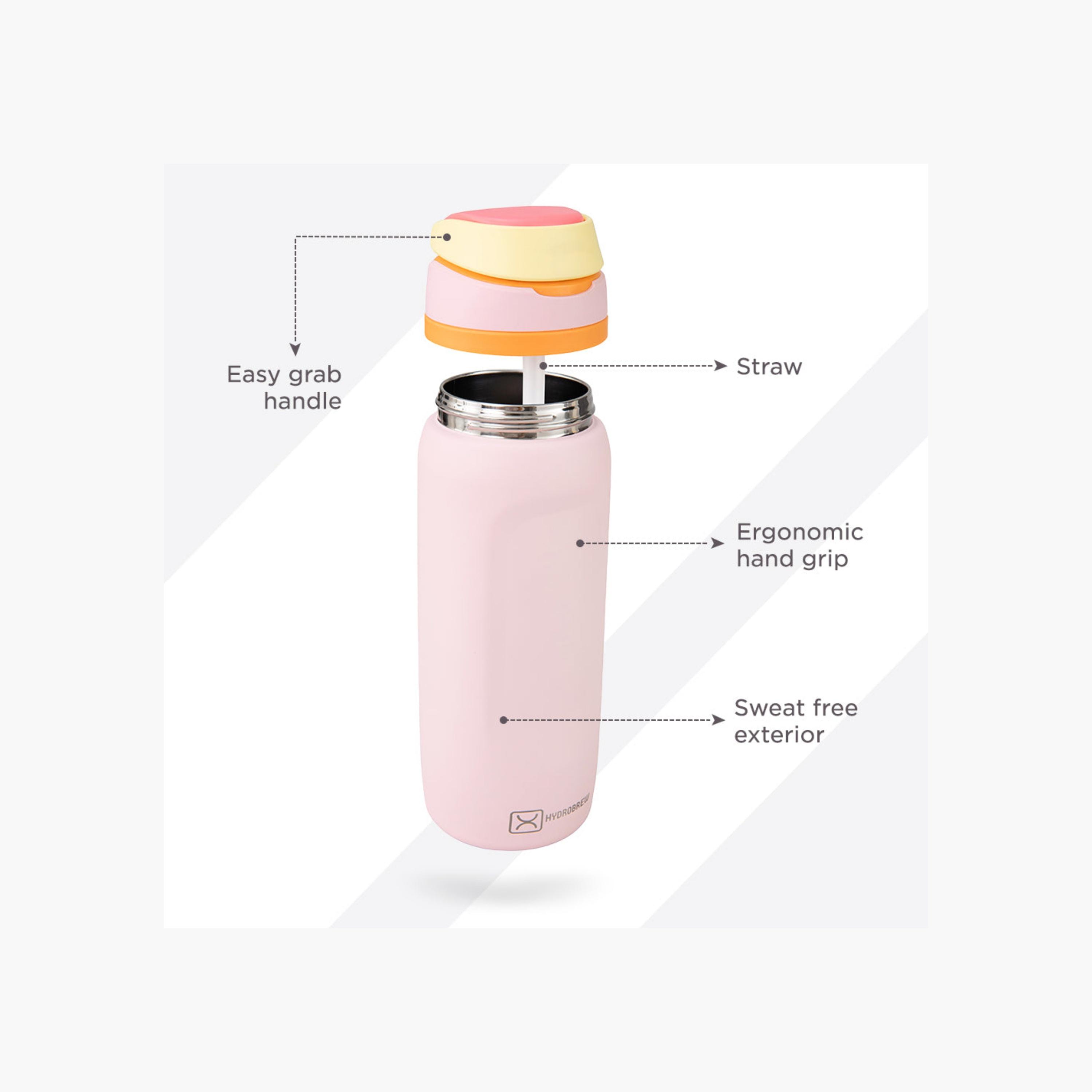 Hydrobrew Solid Stainless Steel Water Bottle with Spout and Flip Lid - 1000 ml-school-waterbottles-image-5