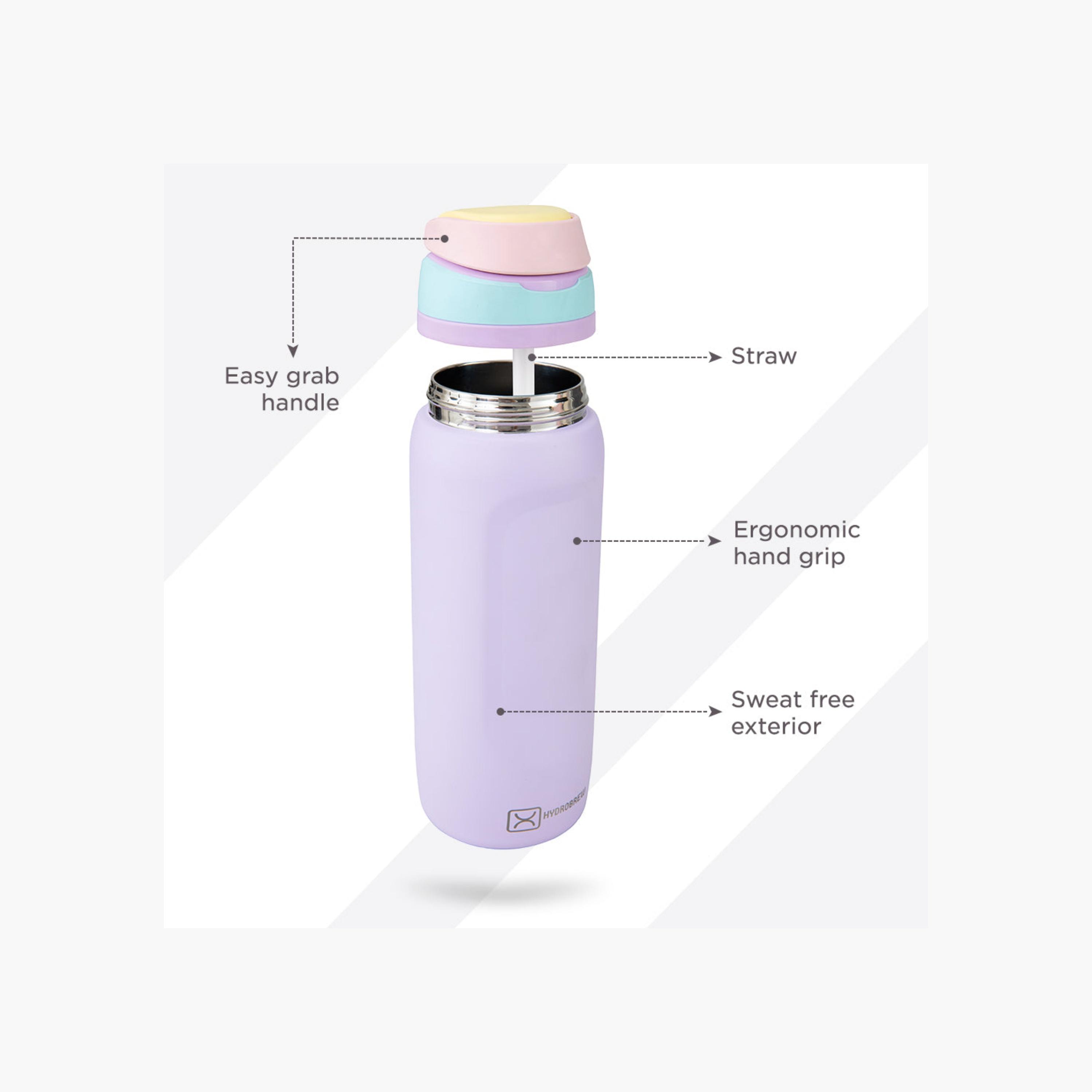 Hydrobrew Solid Stainless Steel Water Bottle with Spout and Flip Lid - 1000 ml-school-waterbottles-image-2