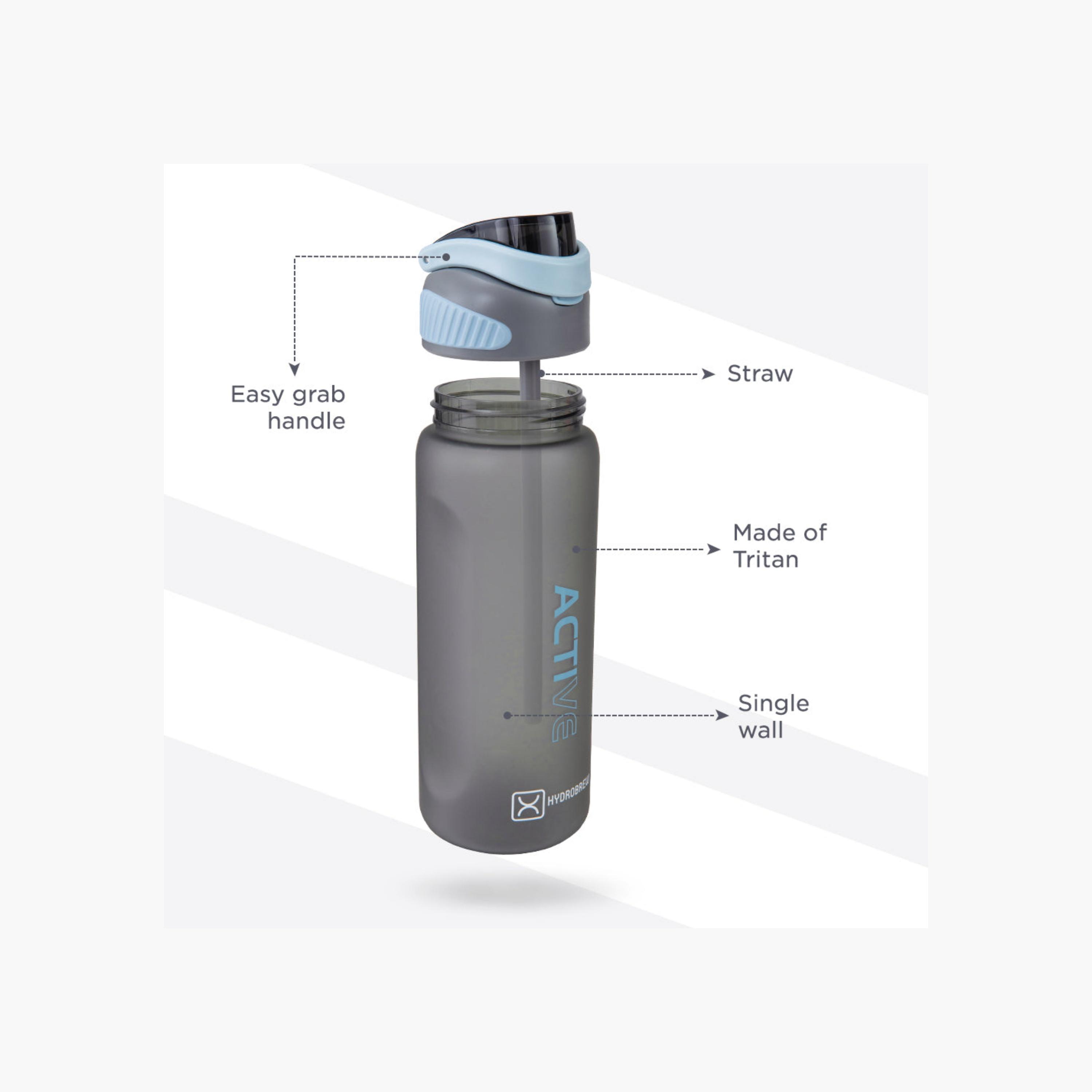 قارورة مياه تريتان سادة بفوهة ومقبض من هايدروبرو - 1 لتر-school-waterbottles-image-4