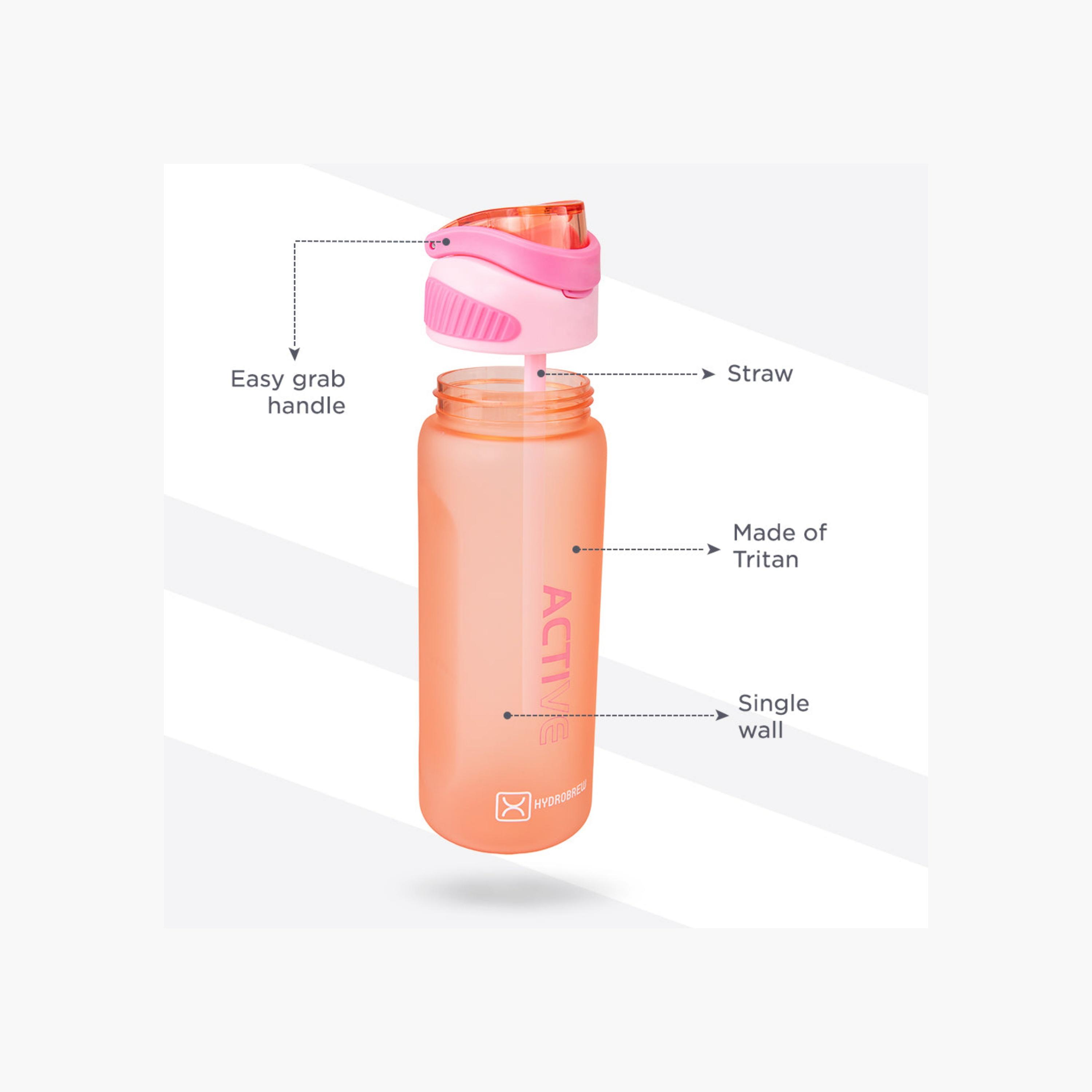 قارورة مياه تريتان سادة بفوهة ومقبض من هايدروبرو - 1 لتر-school-waterbottles-image-4