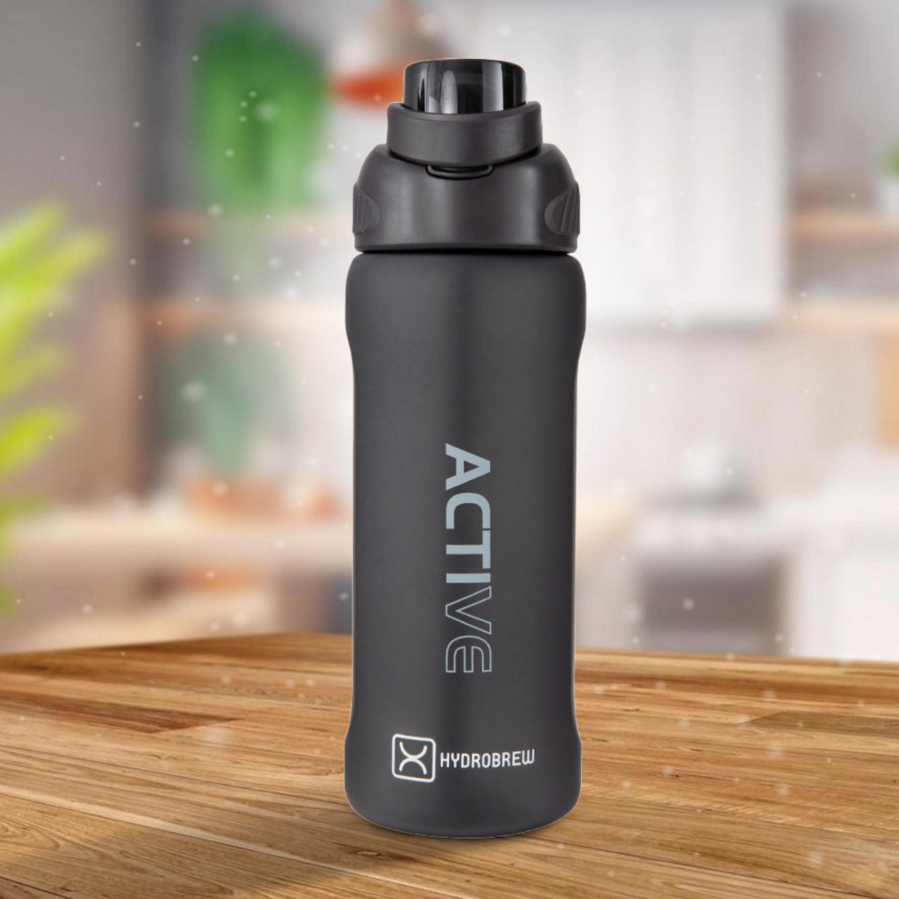 قارورة مياه تريتان سادة بفوهة ومقبض من هايدروبرو - 1 لتر-school-waterbottles-image-2