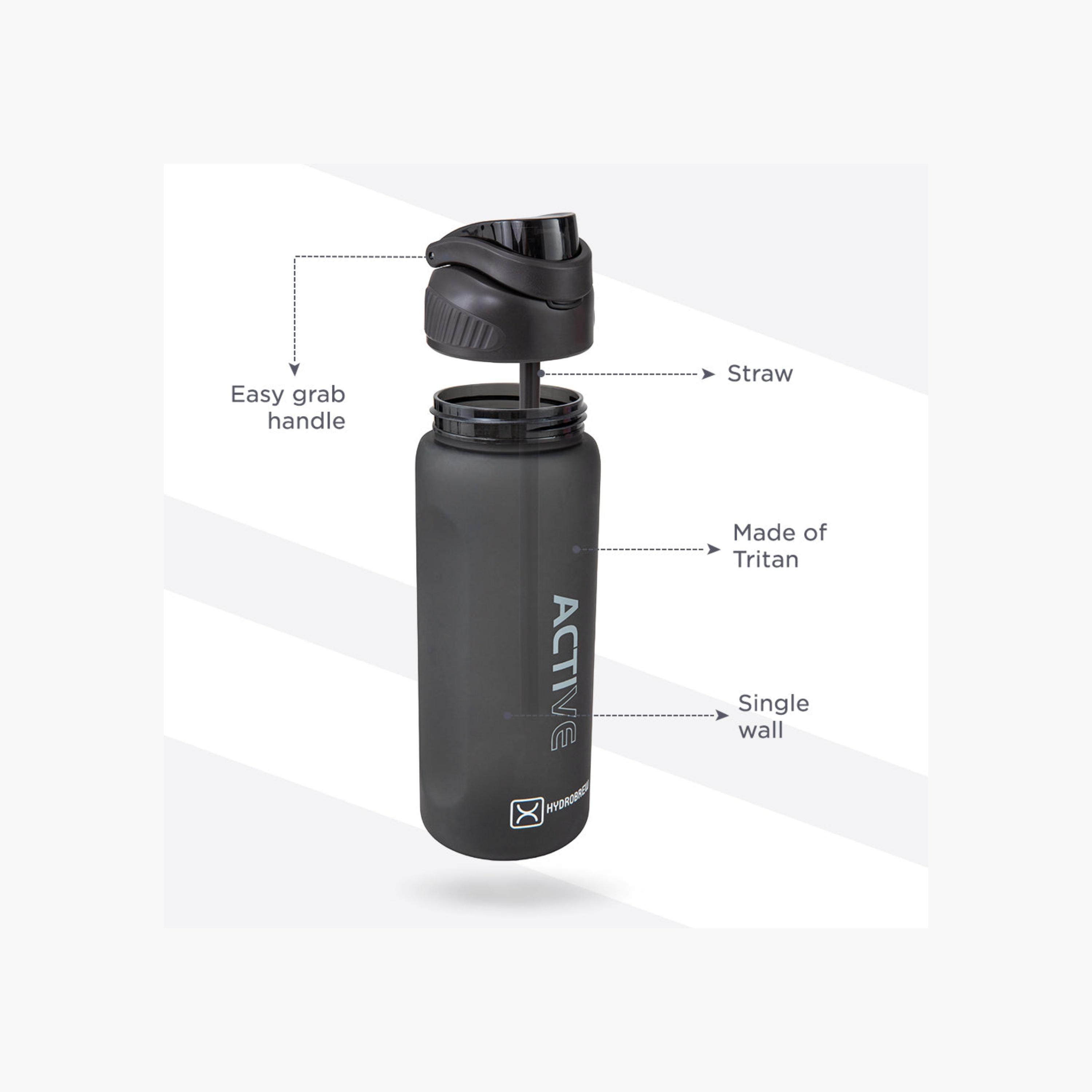قارورة مياه تريتان سادة بفوهة ومقبض من هايدروبرو - 1 لتر-school-waterbottles-image-5