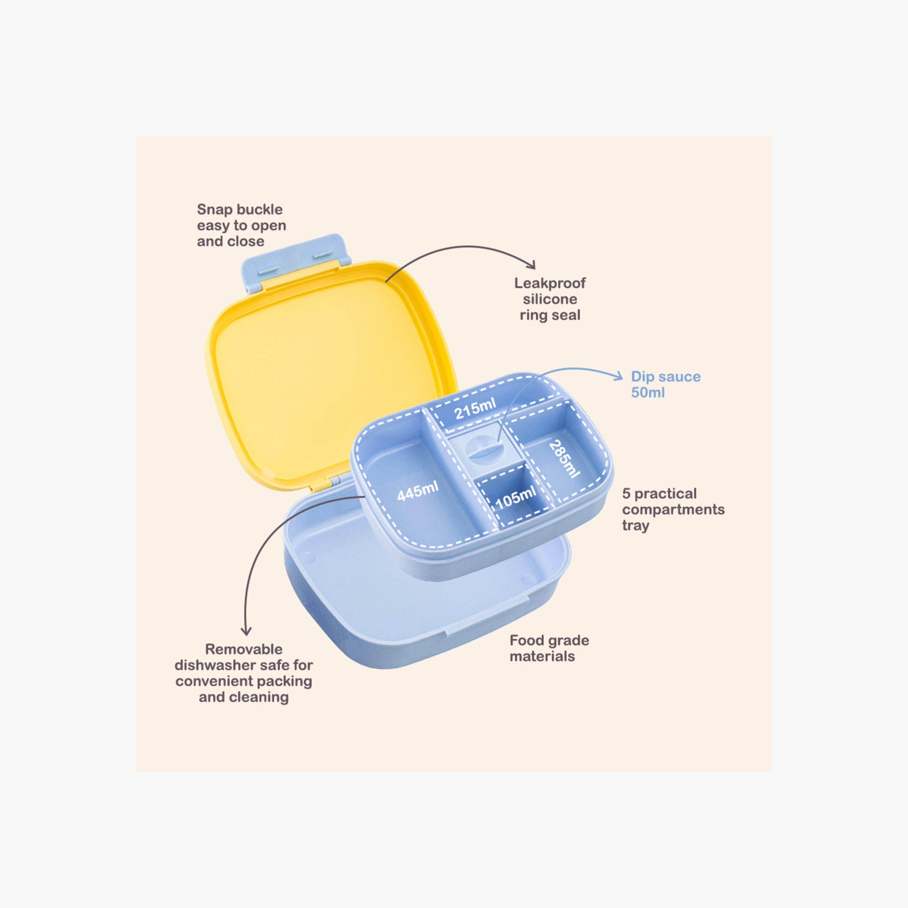 علبة غداء بينتو من هايدروبرو بخمسة أقسام، سعة 1100 مل-school-lunchessentials-lunchboxes-image-3