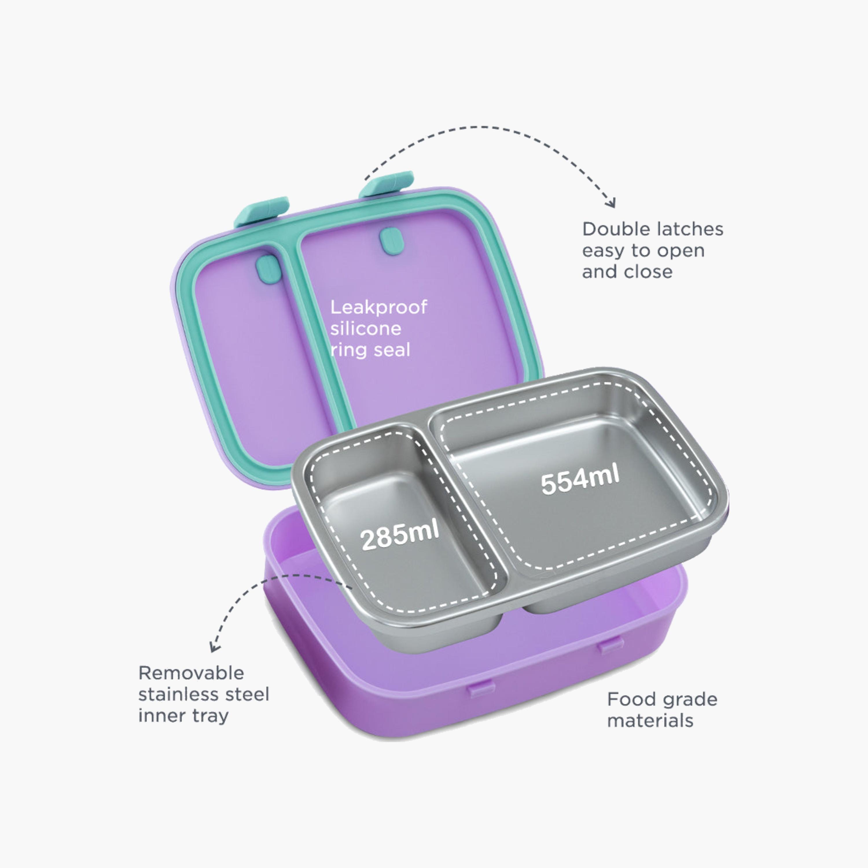 علبة غداء بينتو من الفولاذ المقاوم للصدأ من هيدروبرو، ذات حجرتين-school-lunchessentials-lunchboxes-image-5