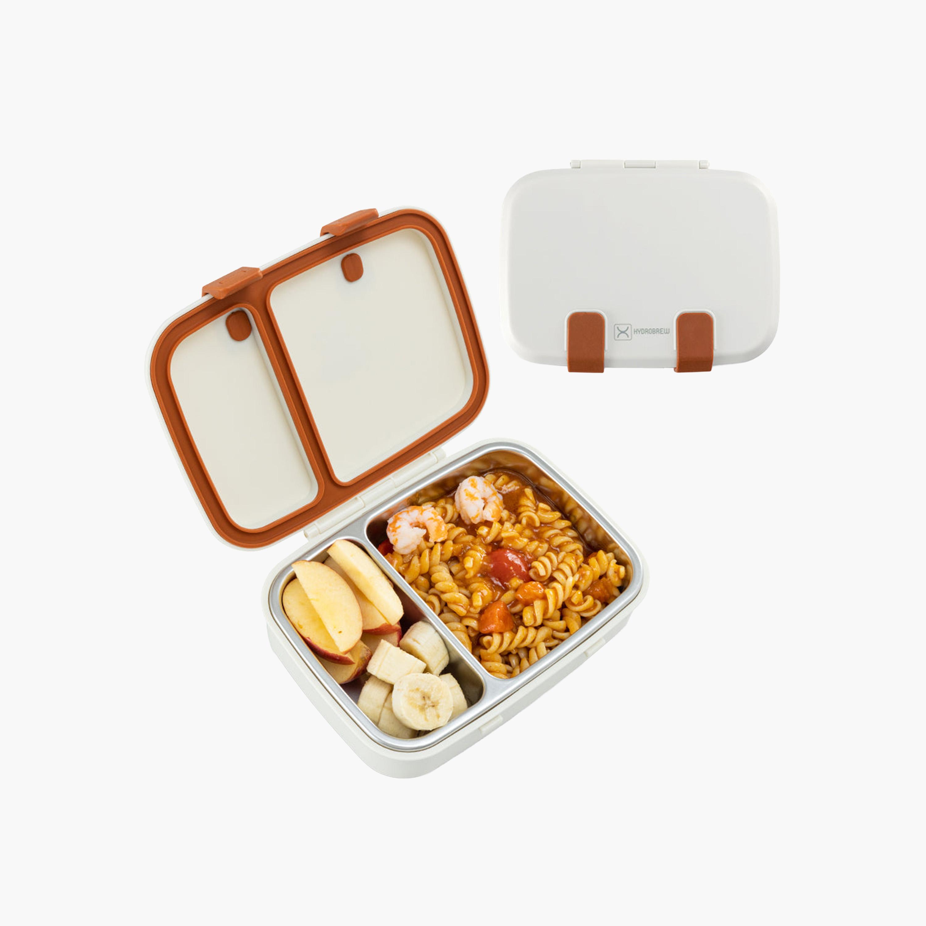 علبة غداء بينتو من الفولاذ المقاوم للصدأ من هيدروبرو، ذات حجرتين-school-lunchessentials-lunchboxes-image-1