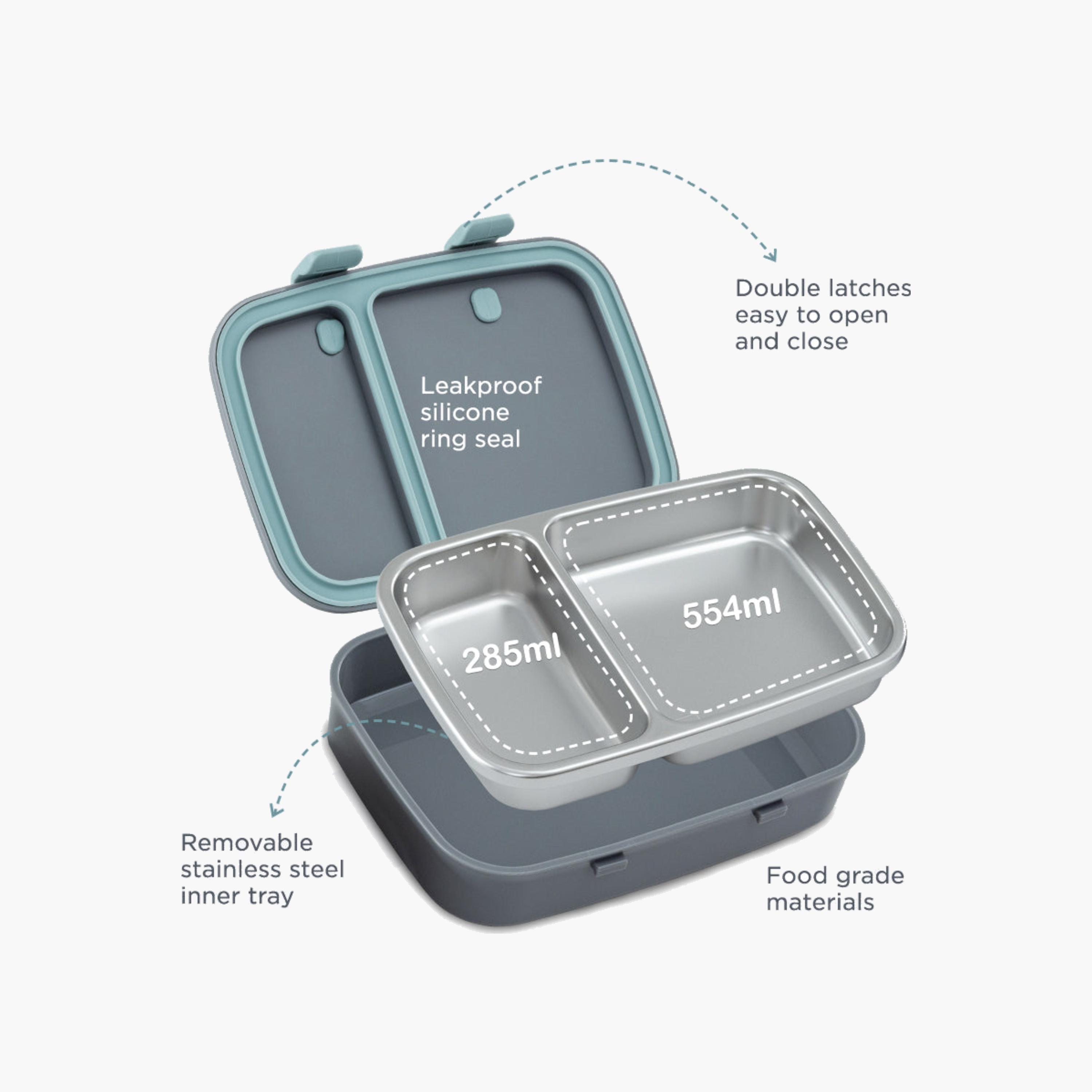 علبة غداء بينتو من الفولاذ المقاوم للصدأ من هيدروبرو، ذات حجرتين-school-lunchessentials-lunchboxes-image-3