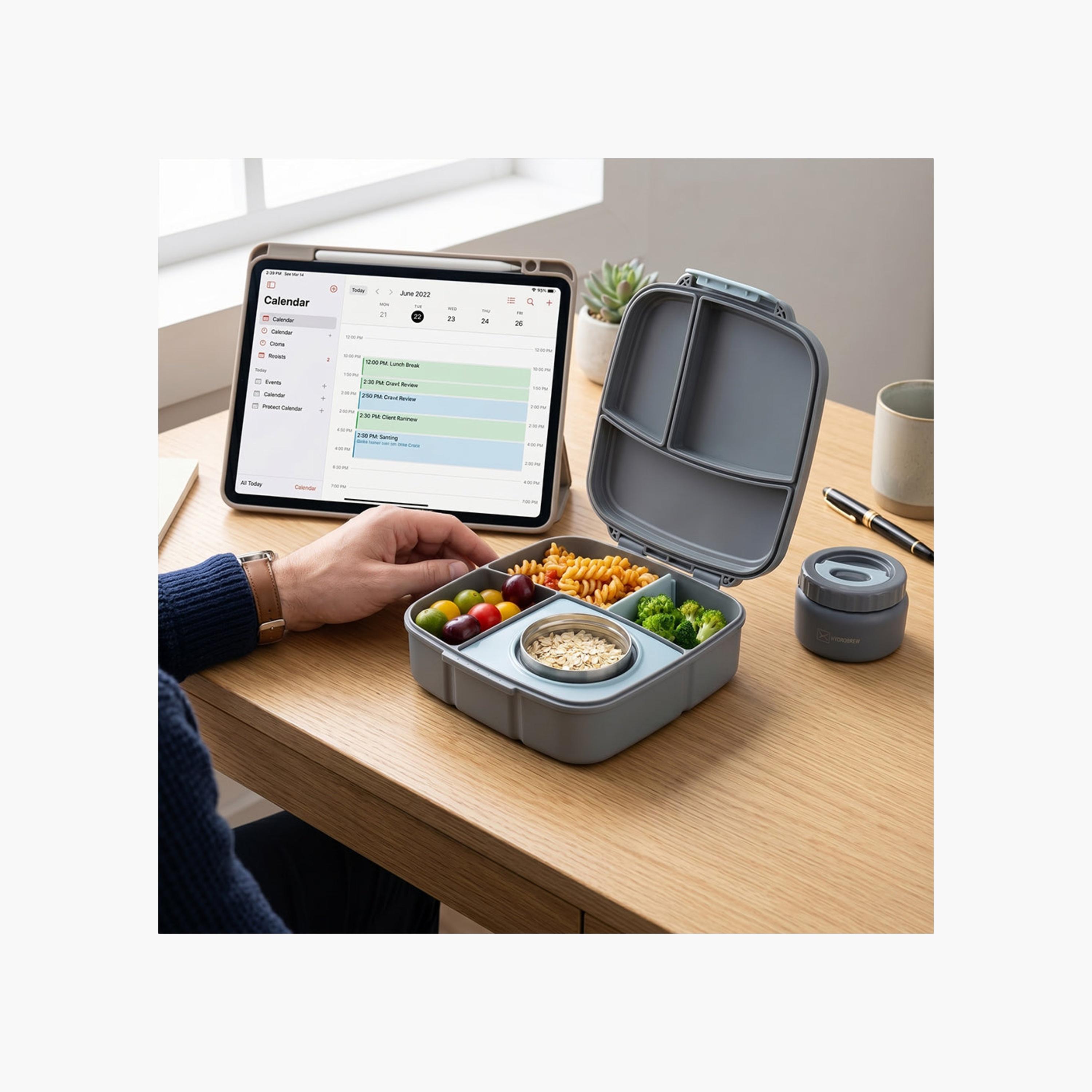 علبة غداء هايدروبرو ميجا فليكس بينتو مع زجاجة ماء معزولة مزودة بمفتاح للشرب-school-lunchessentials-lunchboxes-image-5