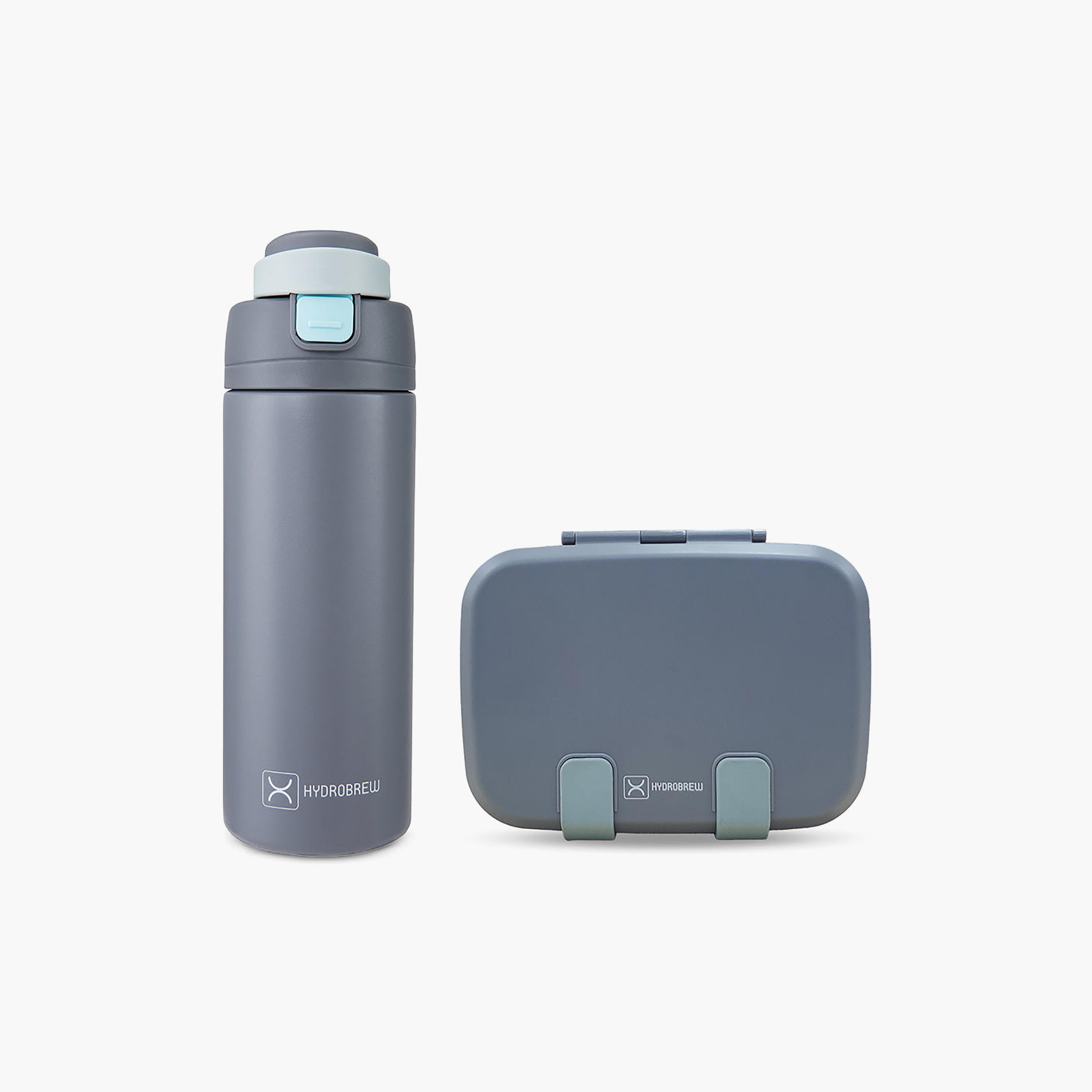 علبة غداء بينتو من الفولاذ الصلب من هيدروبرو مع زجاجة ماء معزولة بمفتاح للشرب-school-lunchessentials-lunchboxes-image-1