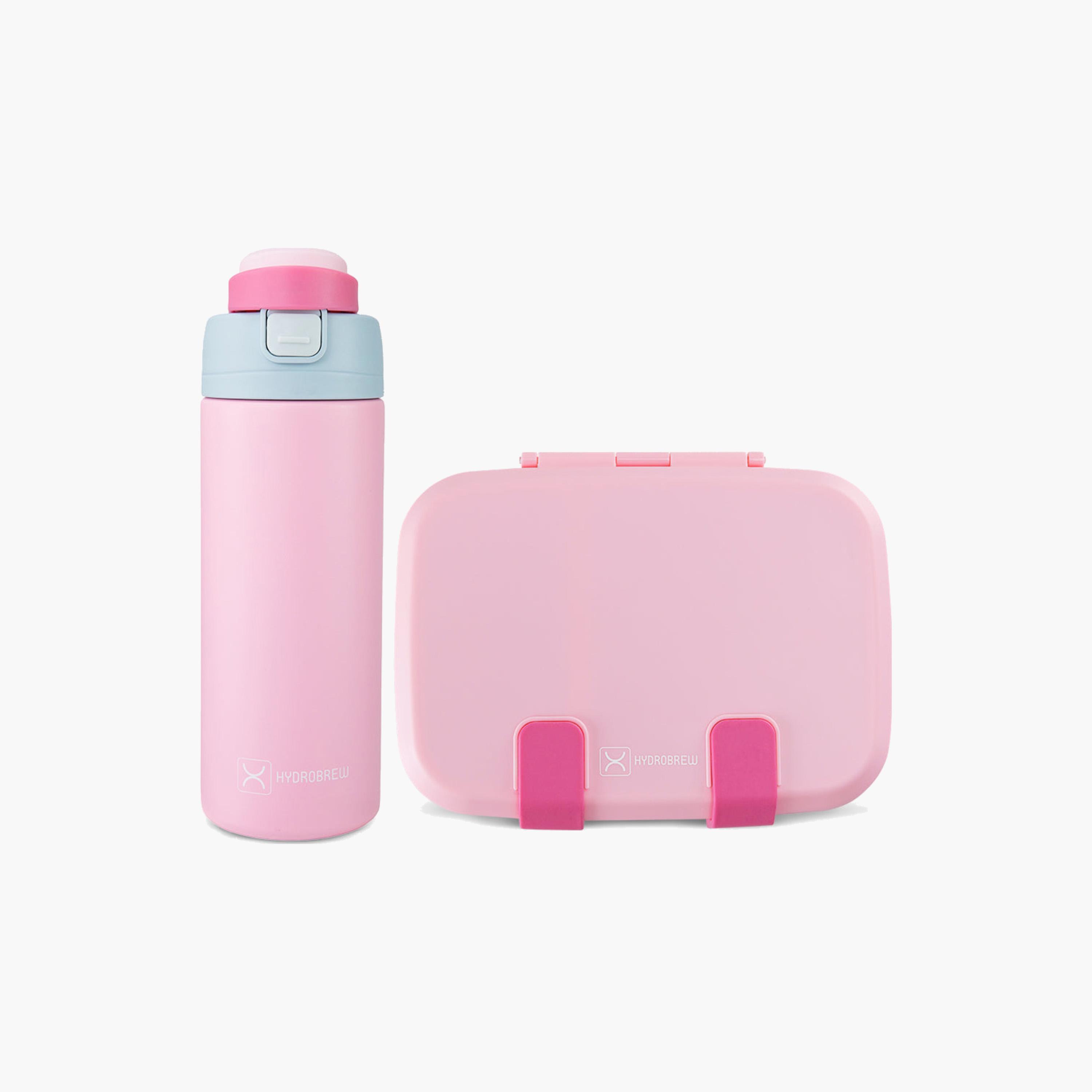 علبة غداء بينتو من الفولاذ الصلب من هيدروبرو مع زجاجة ماء معزولة بمفتاح للشرب-school-lunchessentials-lunchboxes-image-1