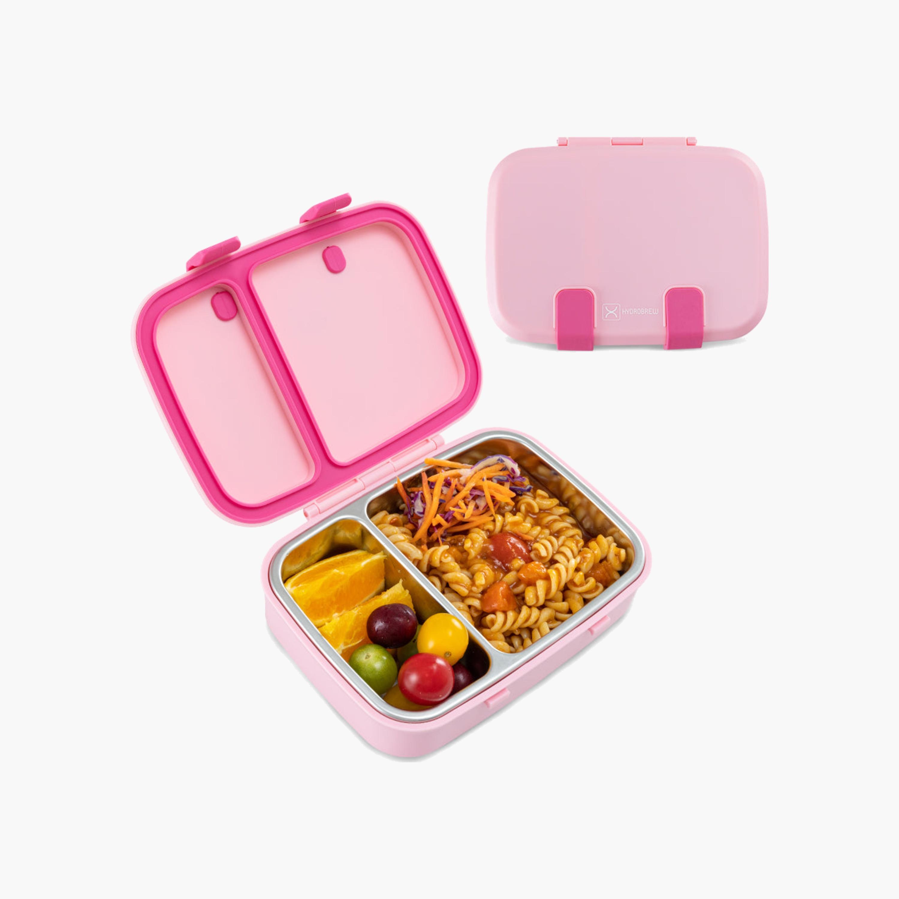 علبة غداء بينتو من الفولاذ الصلب من هيدروبرو مع زجاجة ماء معزولة بمفتاح للشرب-school-lunchessentials-lunchboxes-image-3
