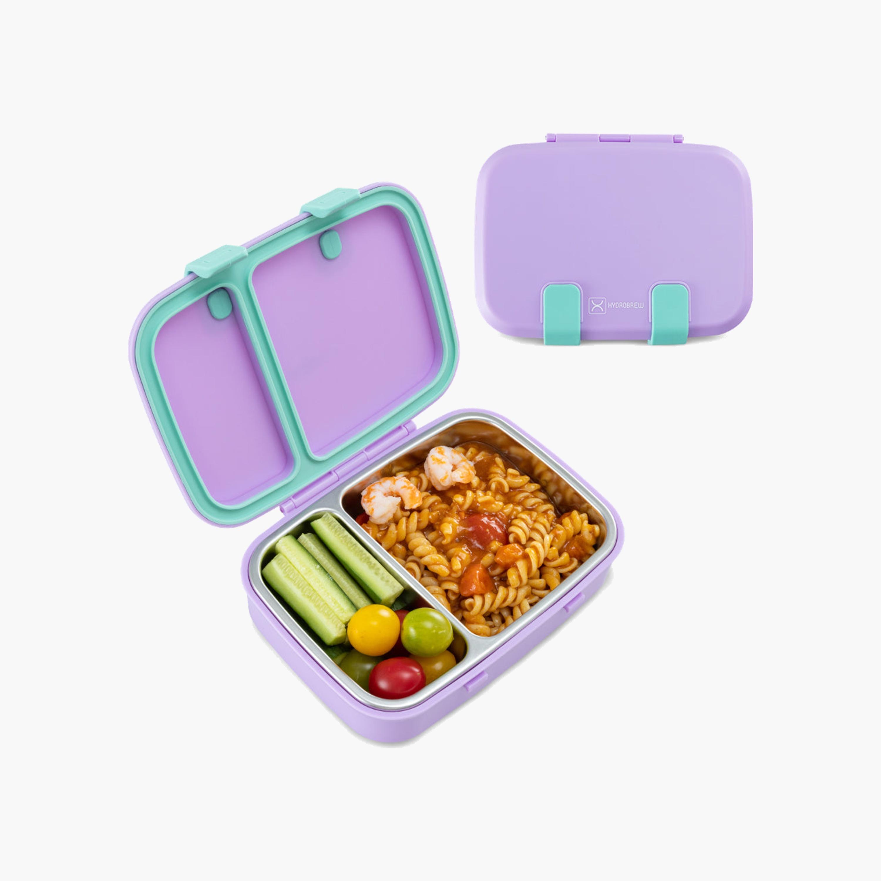 علبة غداء بينتو من الفولاذ الصلب من هيدروبرو مع زجاجة ماء معزولة بمفتاح للشرب-school-lunchessentials-lunchboxes-image-2