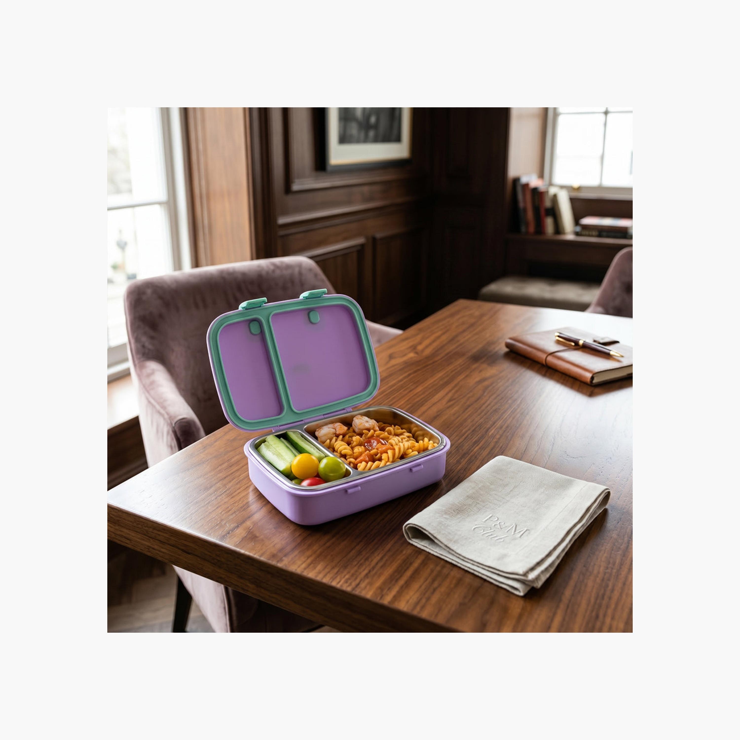 علبة غداء بينتو من الفولاذ الصلب من هيدروبرو مع زجاجة ماء معزولة بمفتاح للشرب-school-lunchessentials-lunchboxes-image-4