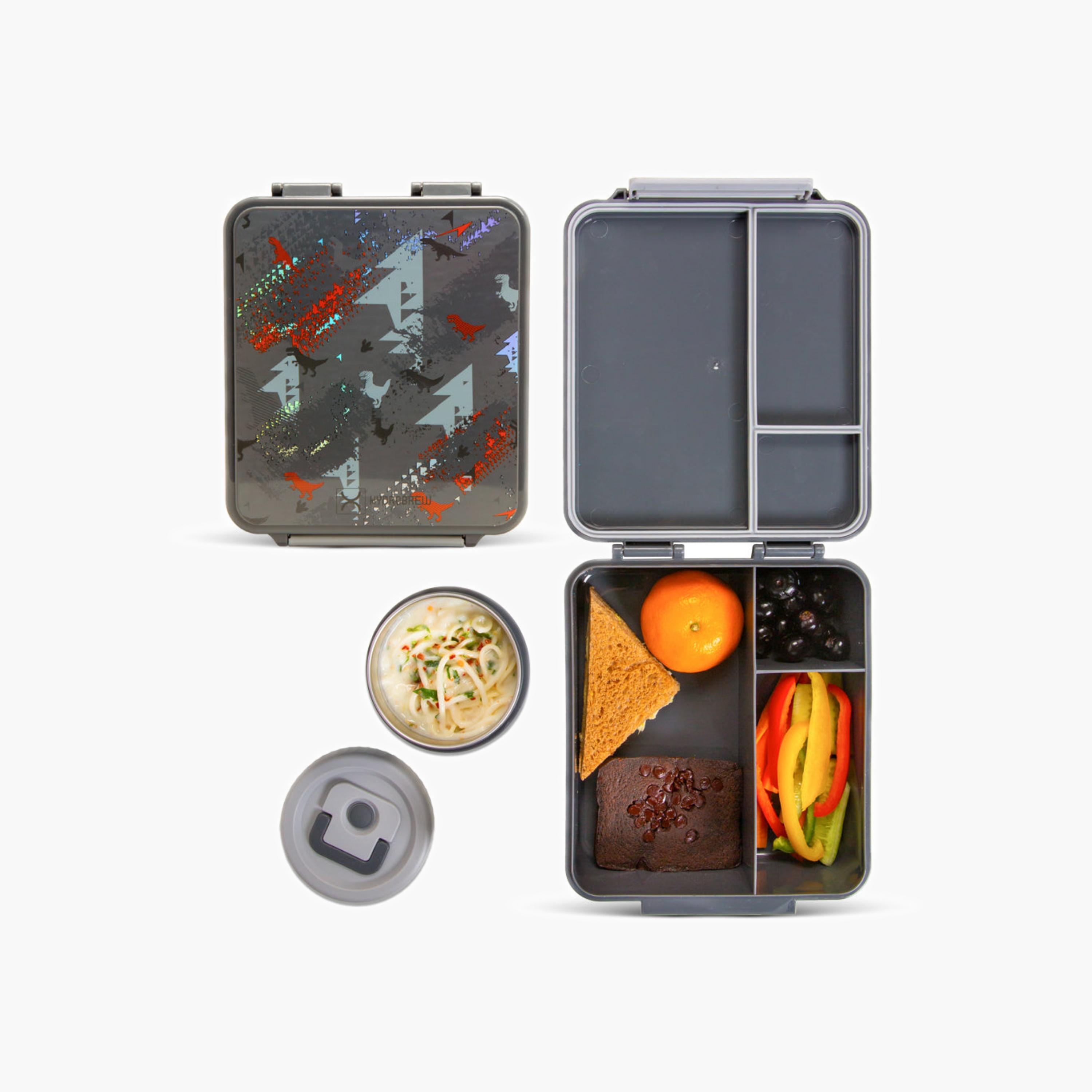 علبة بينتو مطبوعة بنقشة هيدروبرو مع مرطبان فولاذي-school-lunchessentials-lunchboxes-image-3