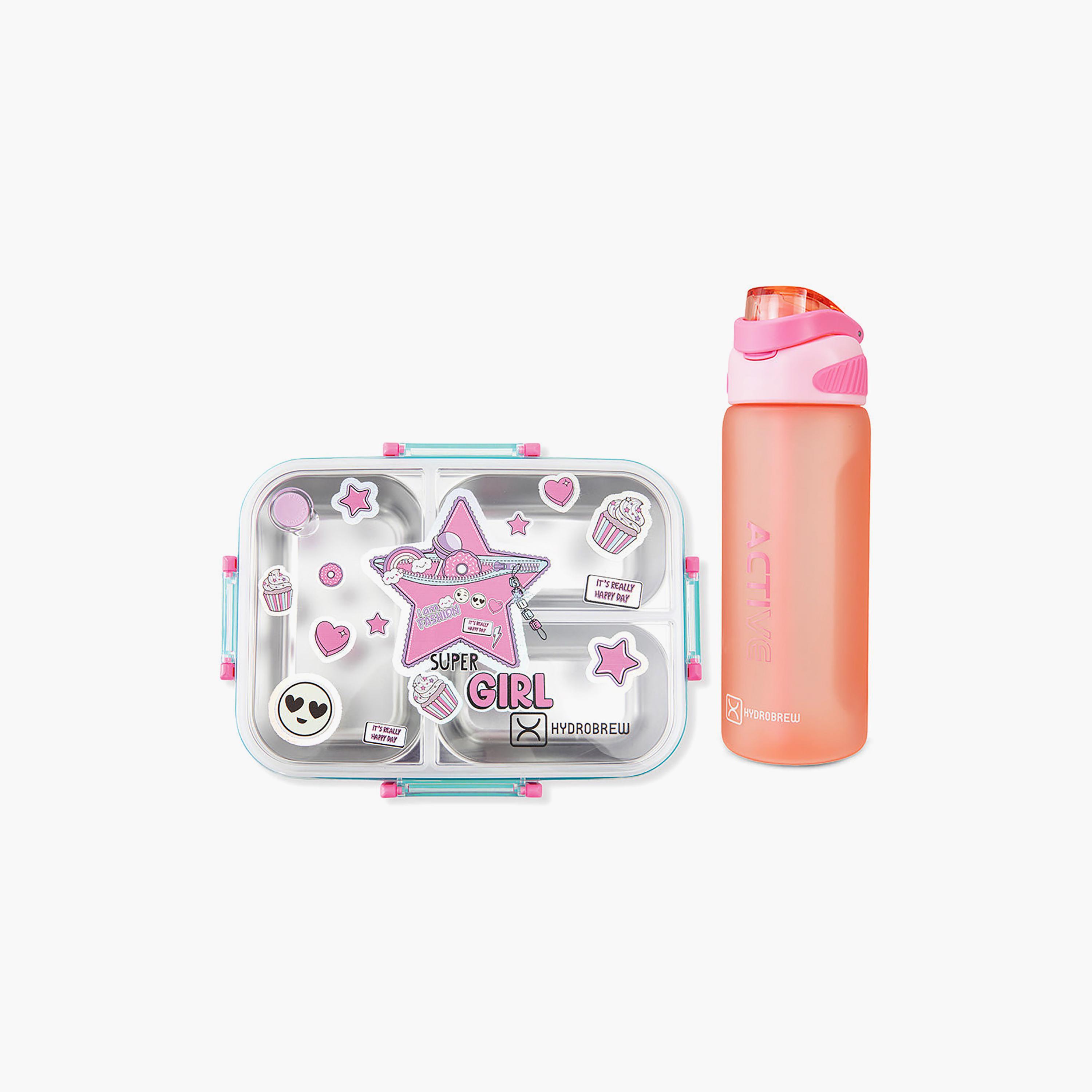 علبة غداء بينتو من الفولاذ الصلب من هيدروبرو مع مفتاح للشرب وزجاجة مياه من التريتان-school-lunchessentials-lunchboxes-image-1