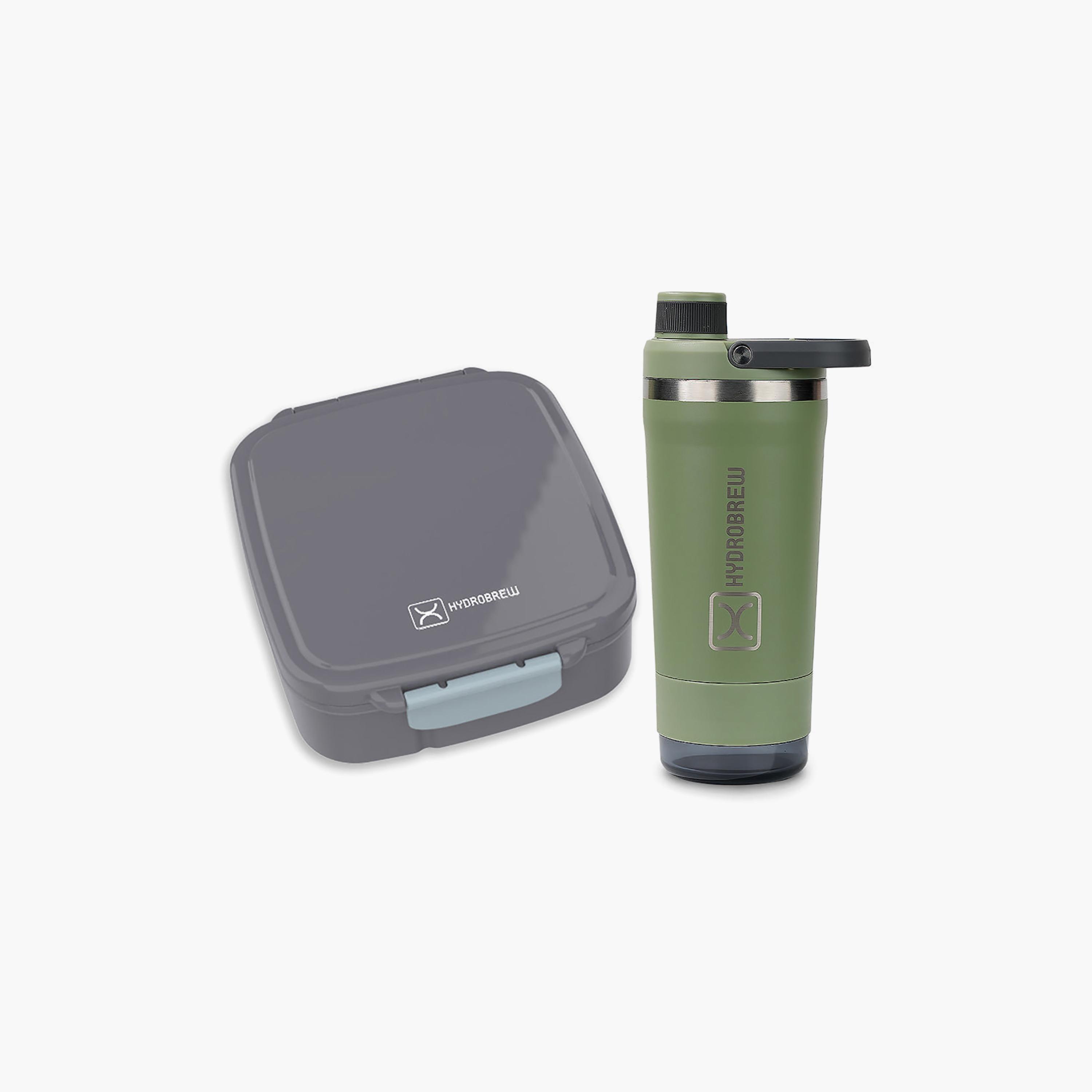 Hydrobrew Mega Flex Bento Lunch Box With Sip Core Stainless Steel Bottle-school-lunchessentials-lunchboxes-image-1