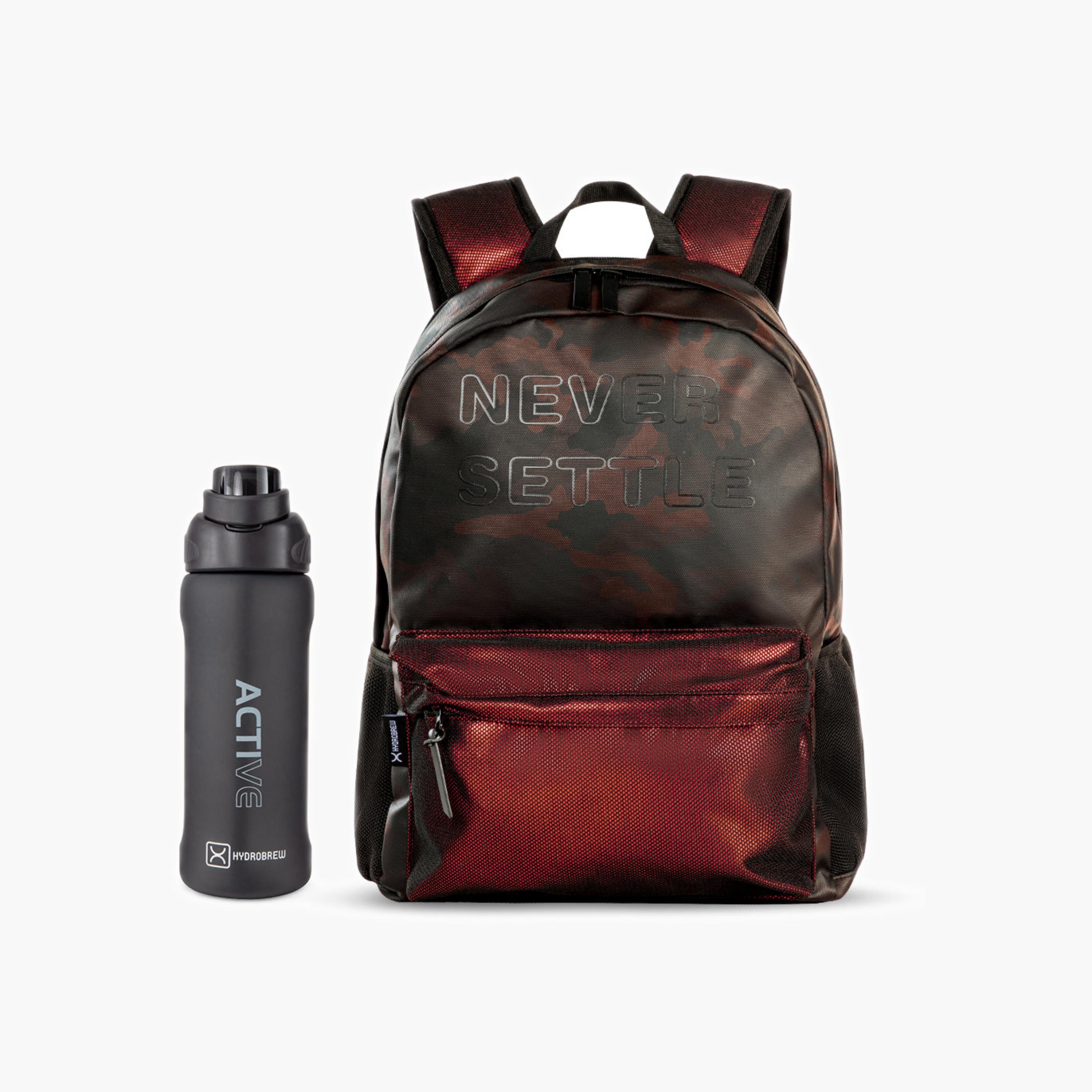 Hydrobrew Camo Print Backpack With Water Bottle-school-bagsandbackpacks-backpacks-image-1