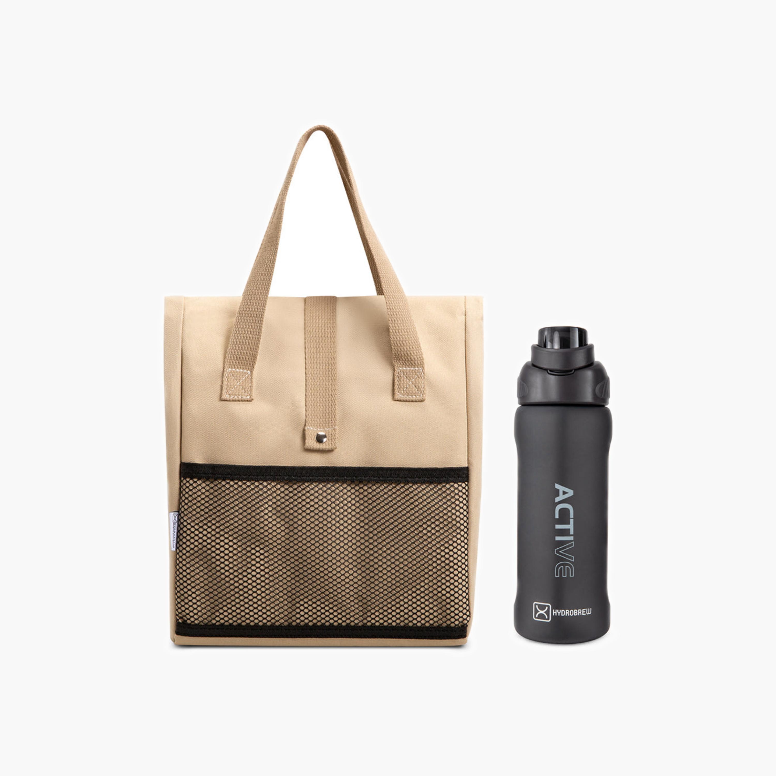 Hydrobrew Insulated Tote Lunch Bag With 1000Ml Water Bottle-school-lunchessentials-lunchbags-image-1