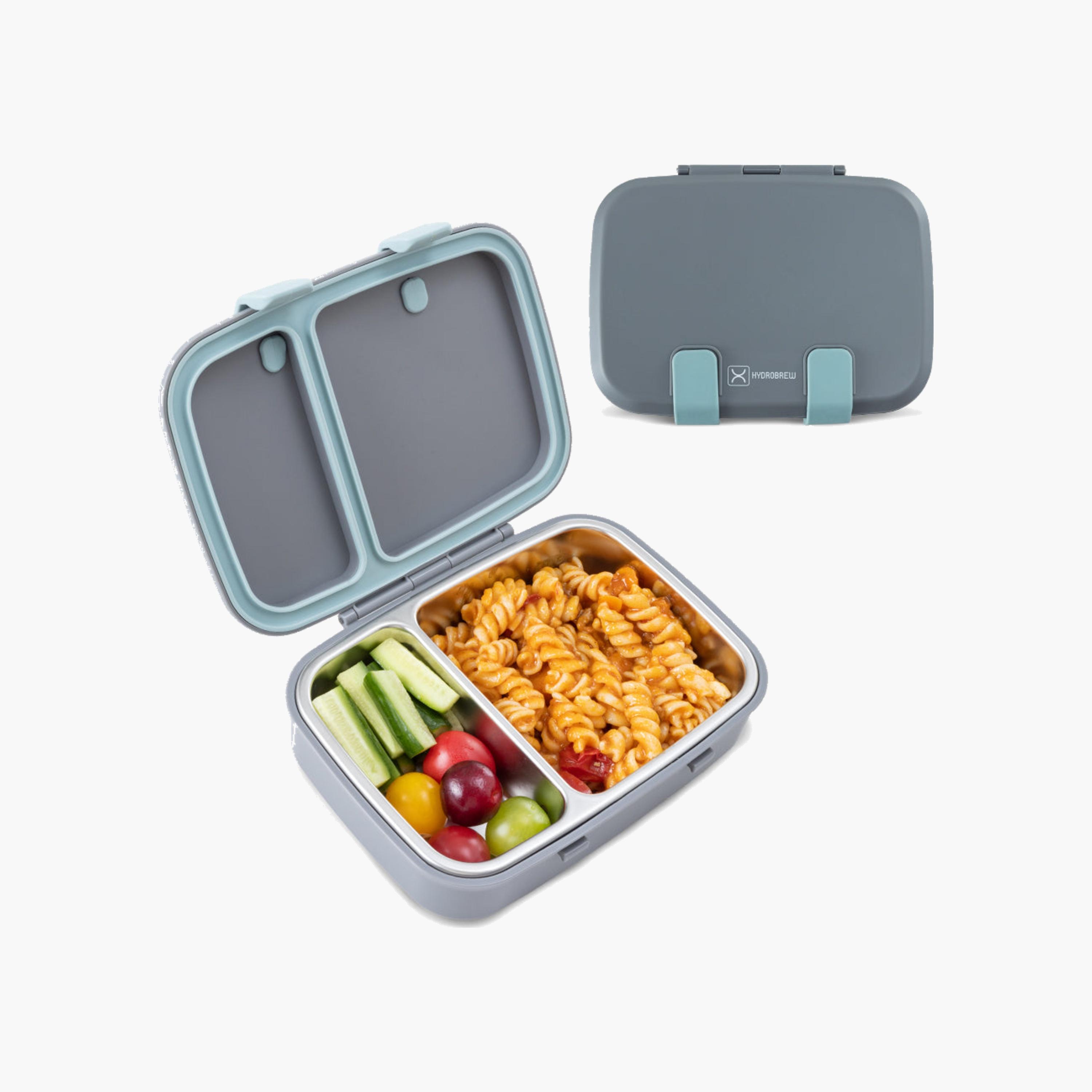 علبة غداء بينتو من الفولاذ المقاوم للصدأ من هيدروبرو مع حقيبة غداء وزجاجة-school-lunchessentials-lunchboxes-image-2