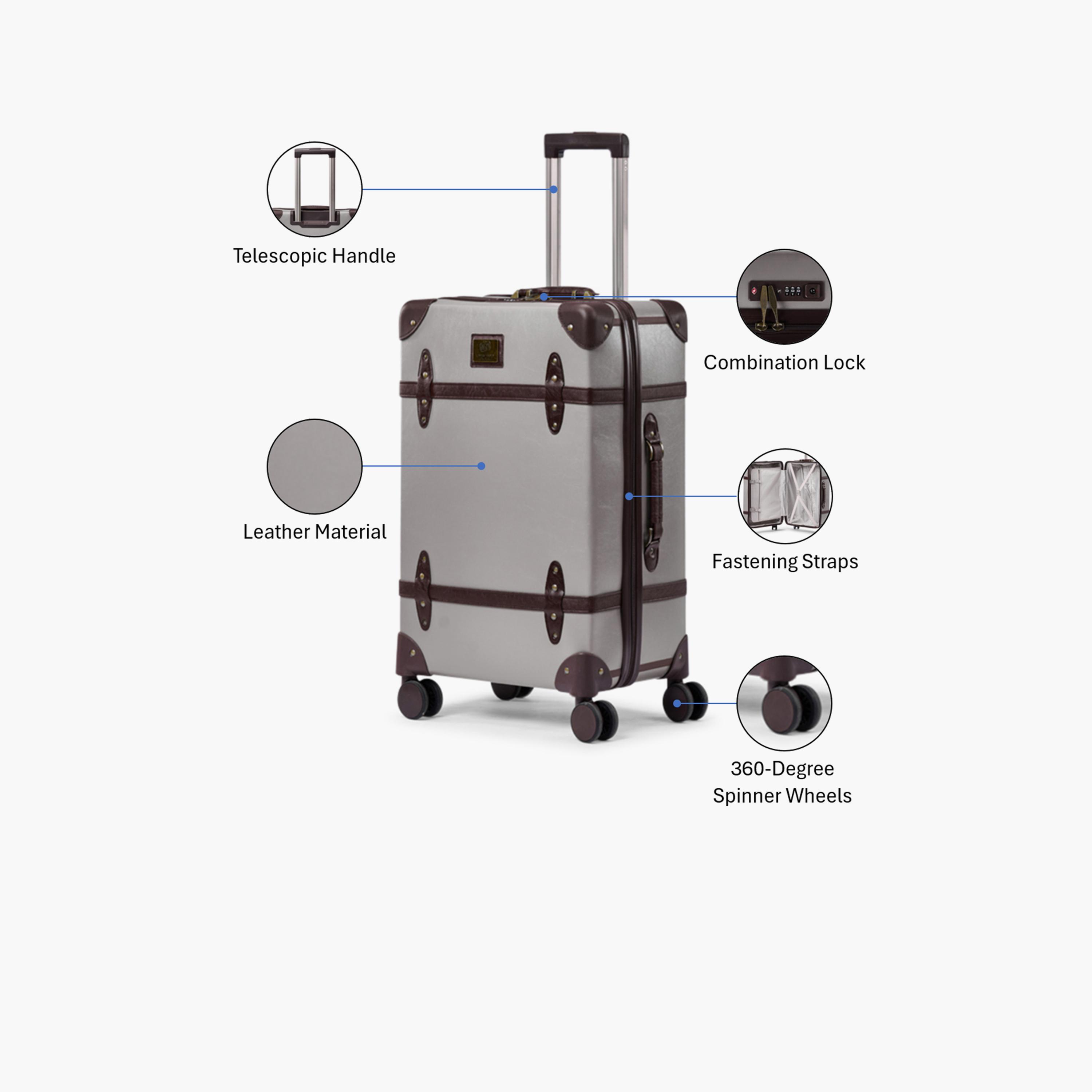 LIMRA 56 CM Small Cabin PU Hard-Sided 4-Wheeler Spinner Trolley Bag with TSA Lock-travel-luggagesandbags-luggage-image-3