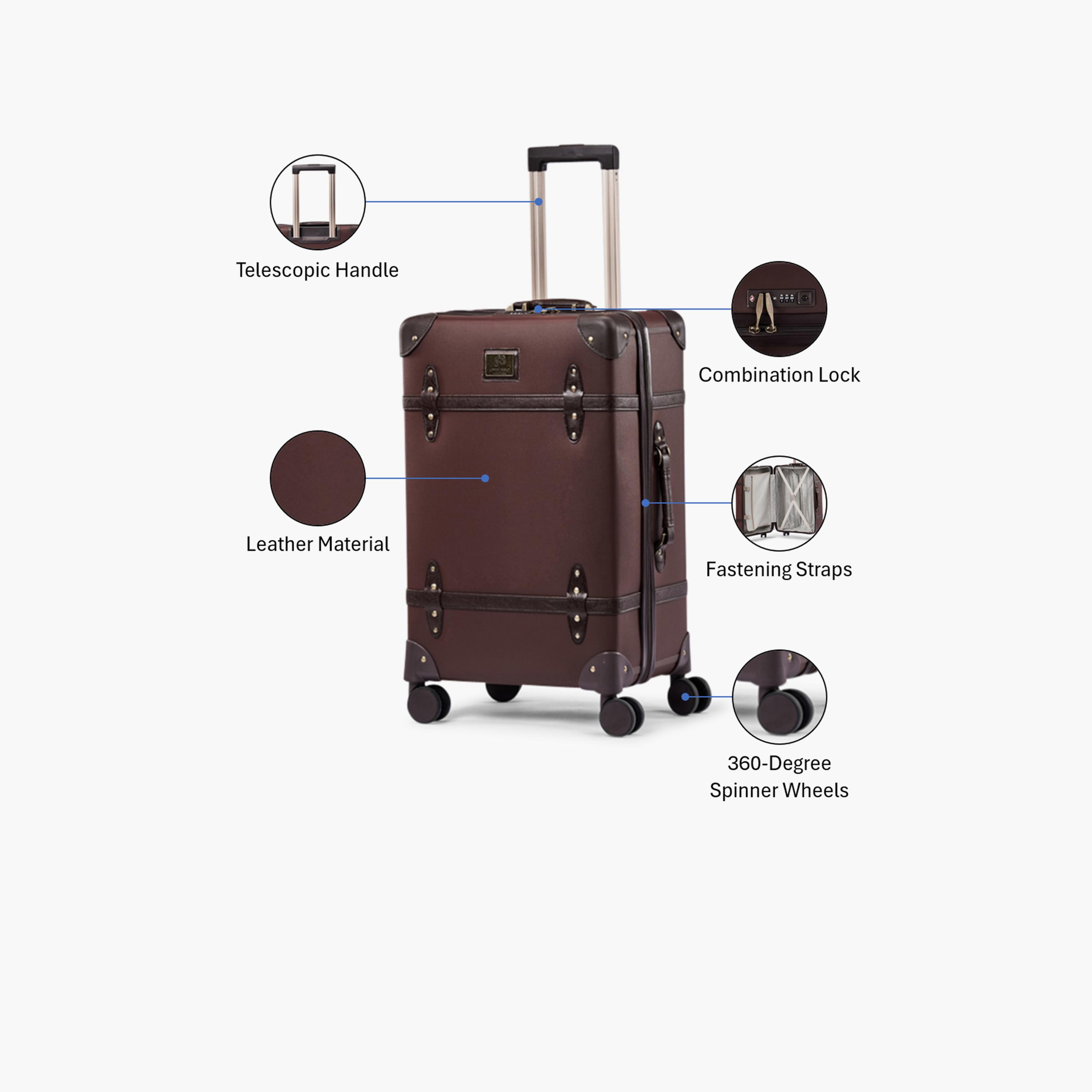 LIMRA 56 CM Small Cabin PU Hard-Sided 4-Wheeler Spinner Trolley Bag with TSA Lock-travel-luggagesandbags-luggage-image-3