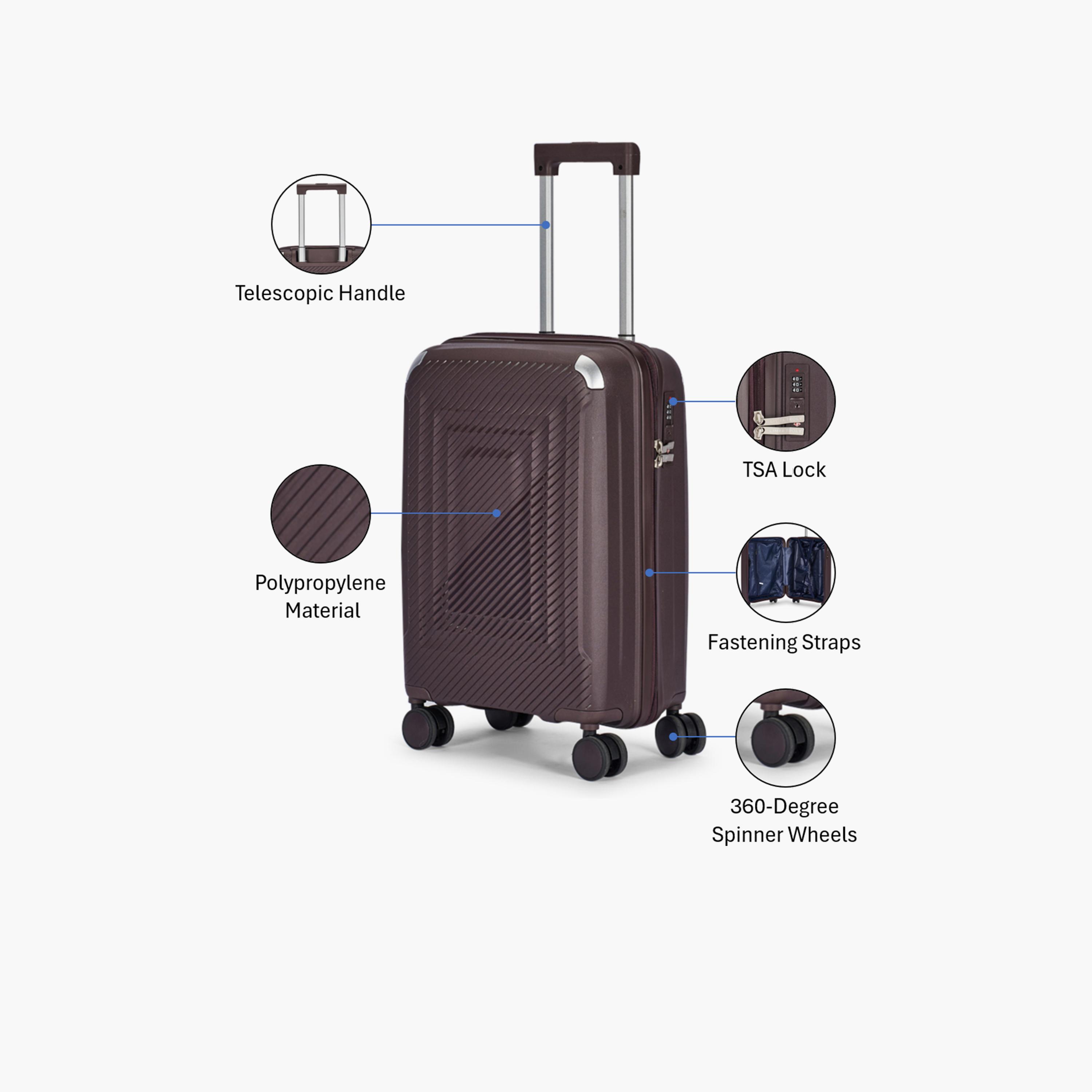 LIMRA 56 CM Small Cabin Polypropylene Hard-Sided 4-Wheeler Spinner Trolley Bag with TSA Lock-travel-luggagesandbags-luggage-image-3