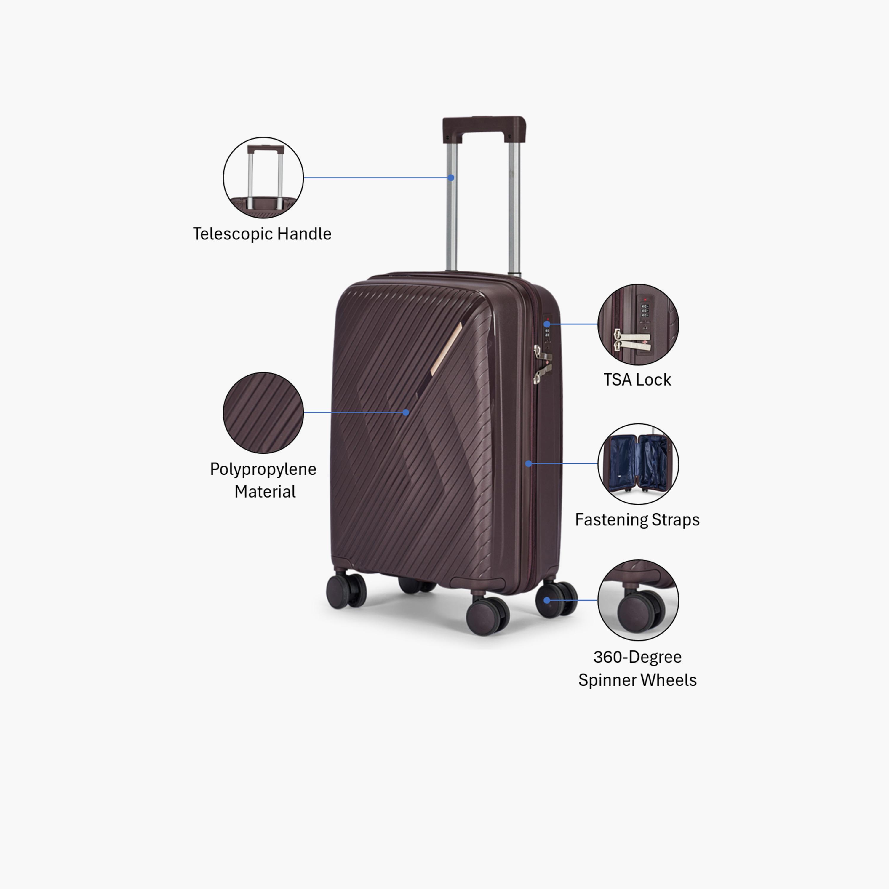 LIMRA 56 CM Small Cabin Polypropylene Hard-Sided 4-Wheeler Spinner Trolley Bag with TSA Lock-travel-luggagesandbags-luggage-image-3