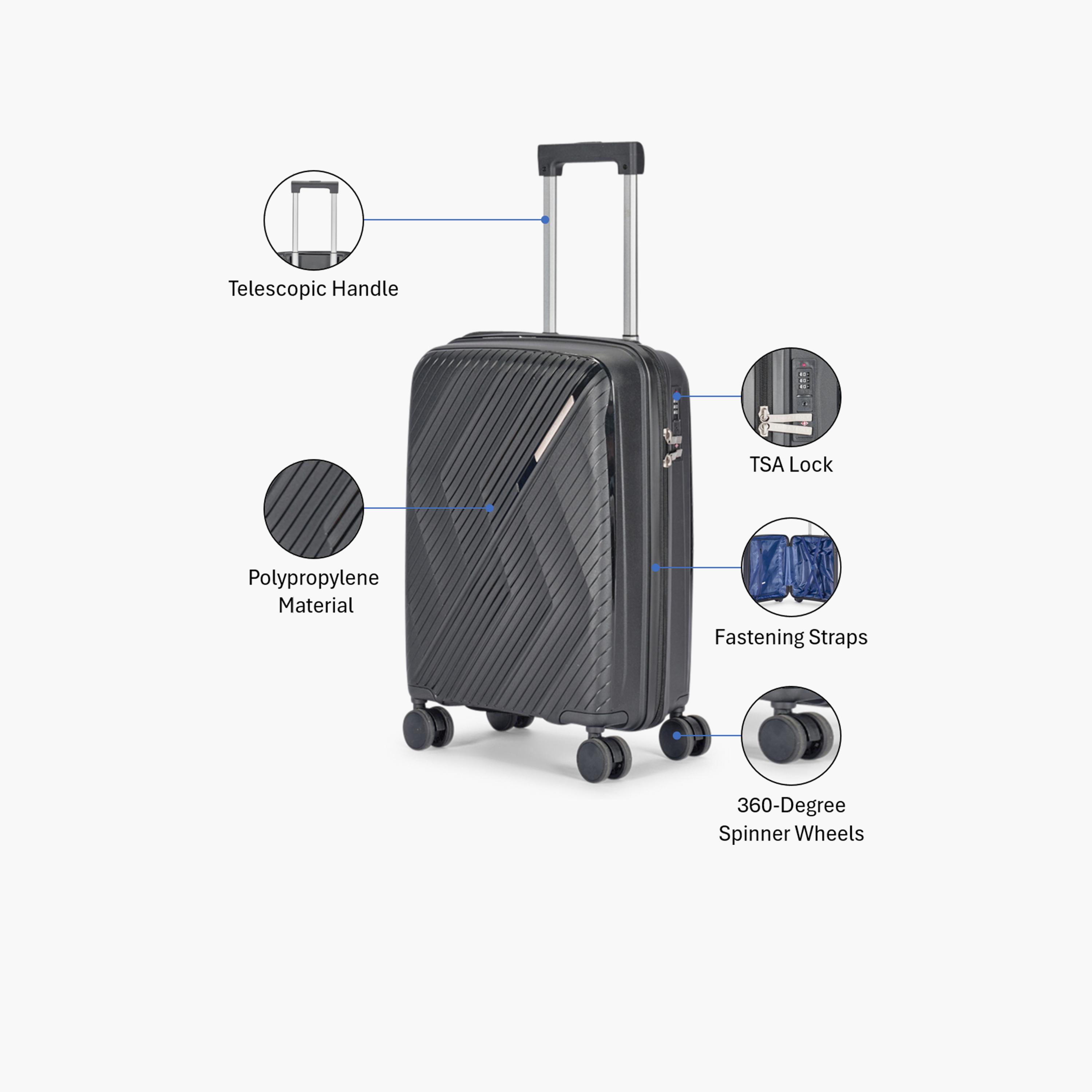 ليمرا - شنطة سفر صغيرة الحجم 56 سم جوانب صلبة من البولي بروبيلين أربع عجلات دوارة، قفل TSA-travel-luggagesandbags-luggage-image-3