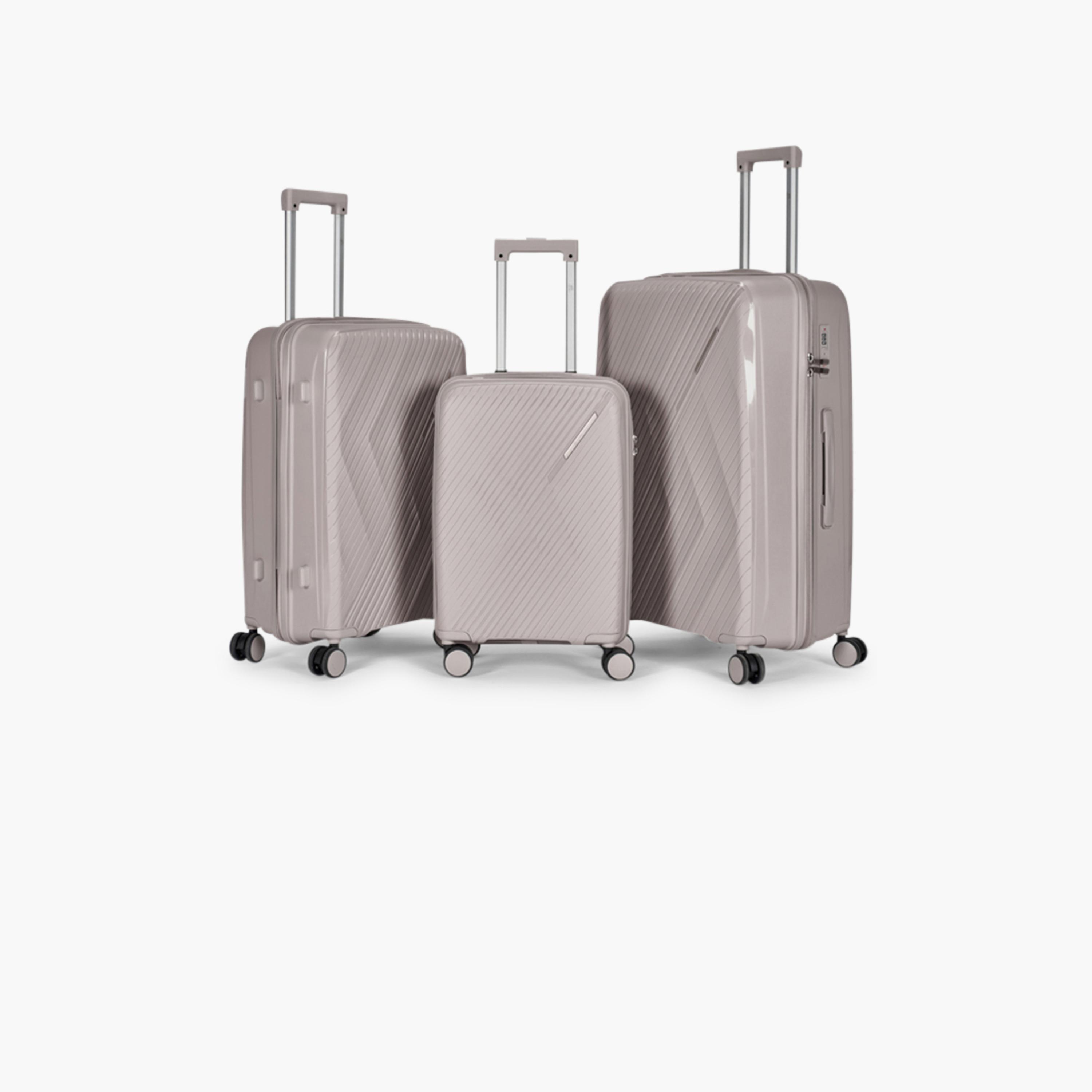 LIMRA Set of 3 Polypropylene Hard-Sided 4-Wheeler Spinner Trolley Bag with TSA Lock-travel-luggagesandbags-luggage-image-1